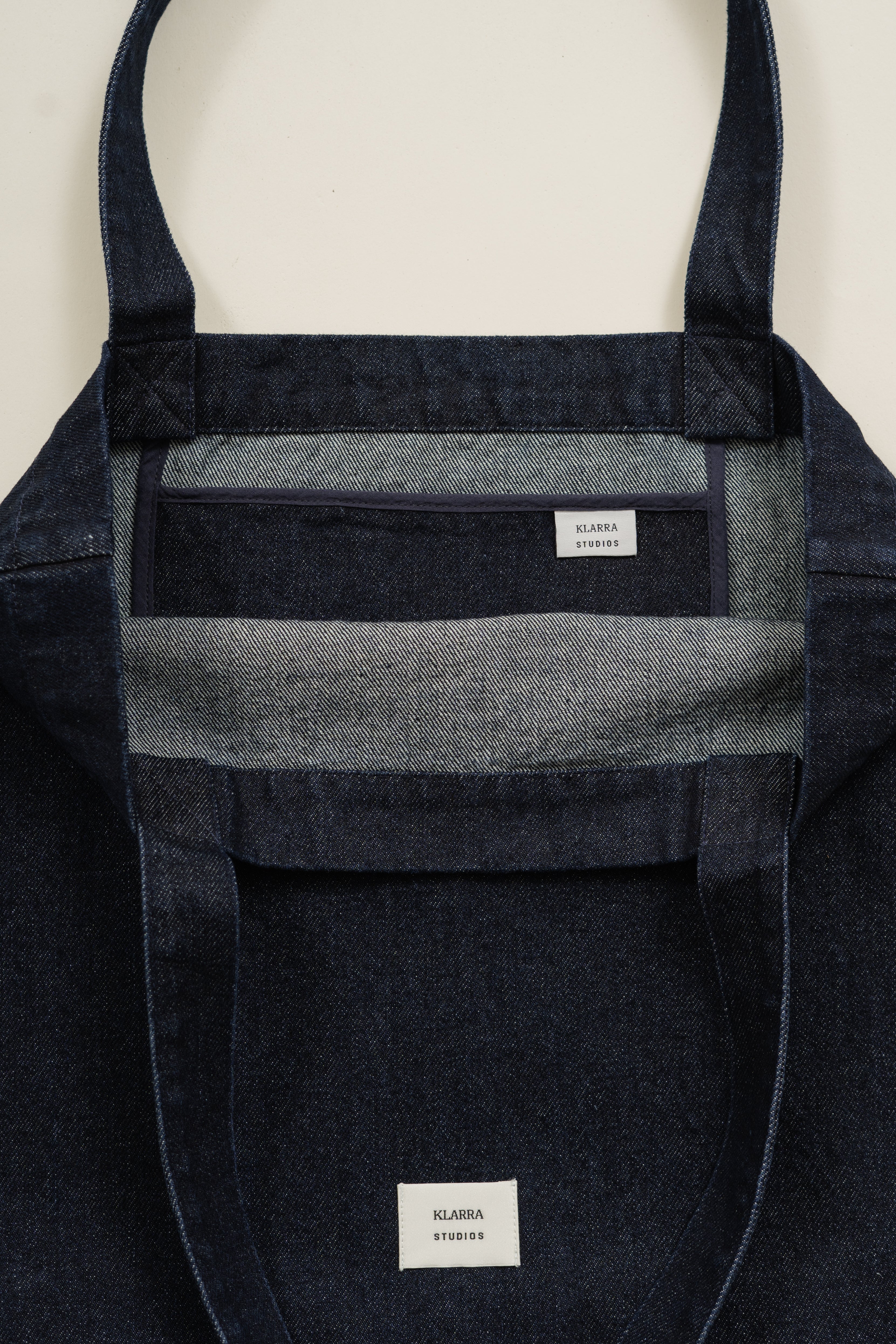 Denim Shopper Tote Bag in Dark Wash