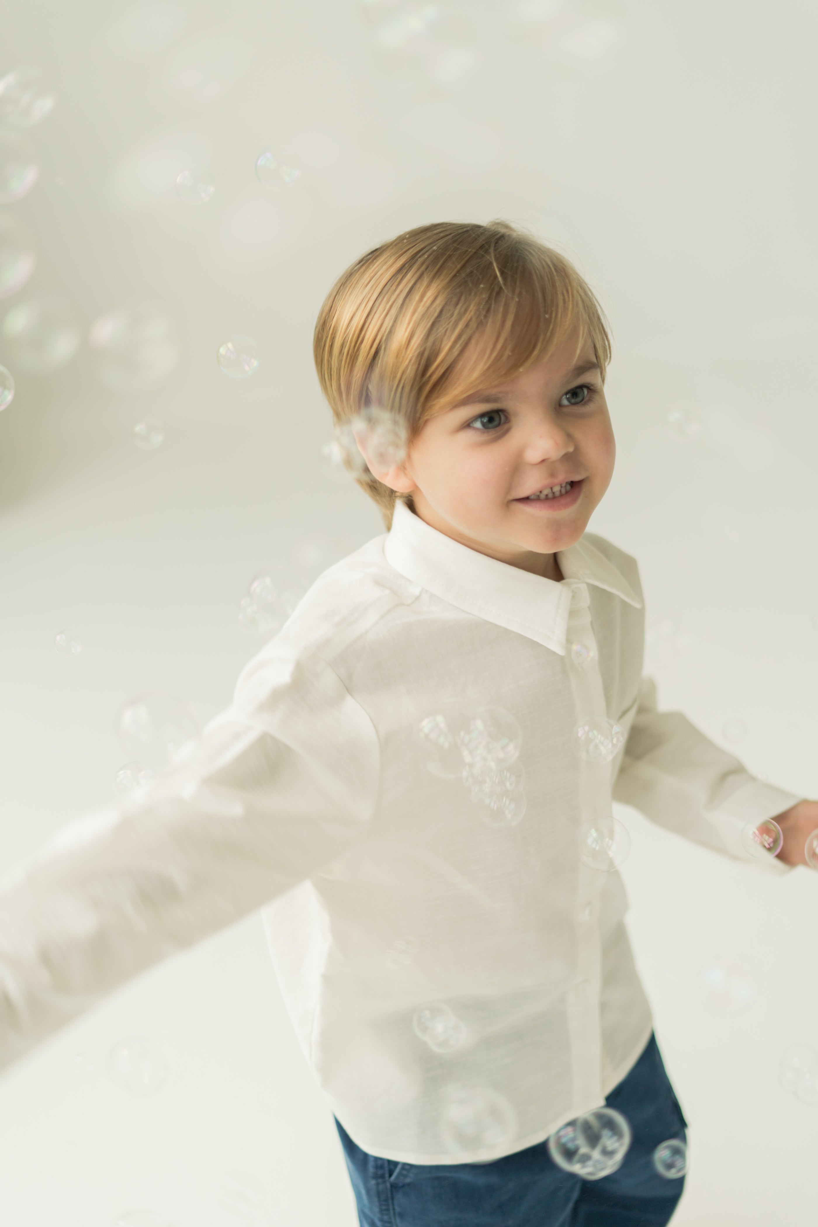 Mini Boy's Long Sleeved Shirt in White (Coming soon)