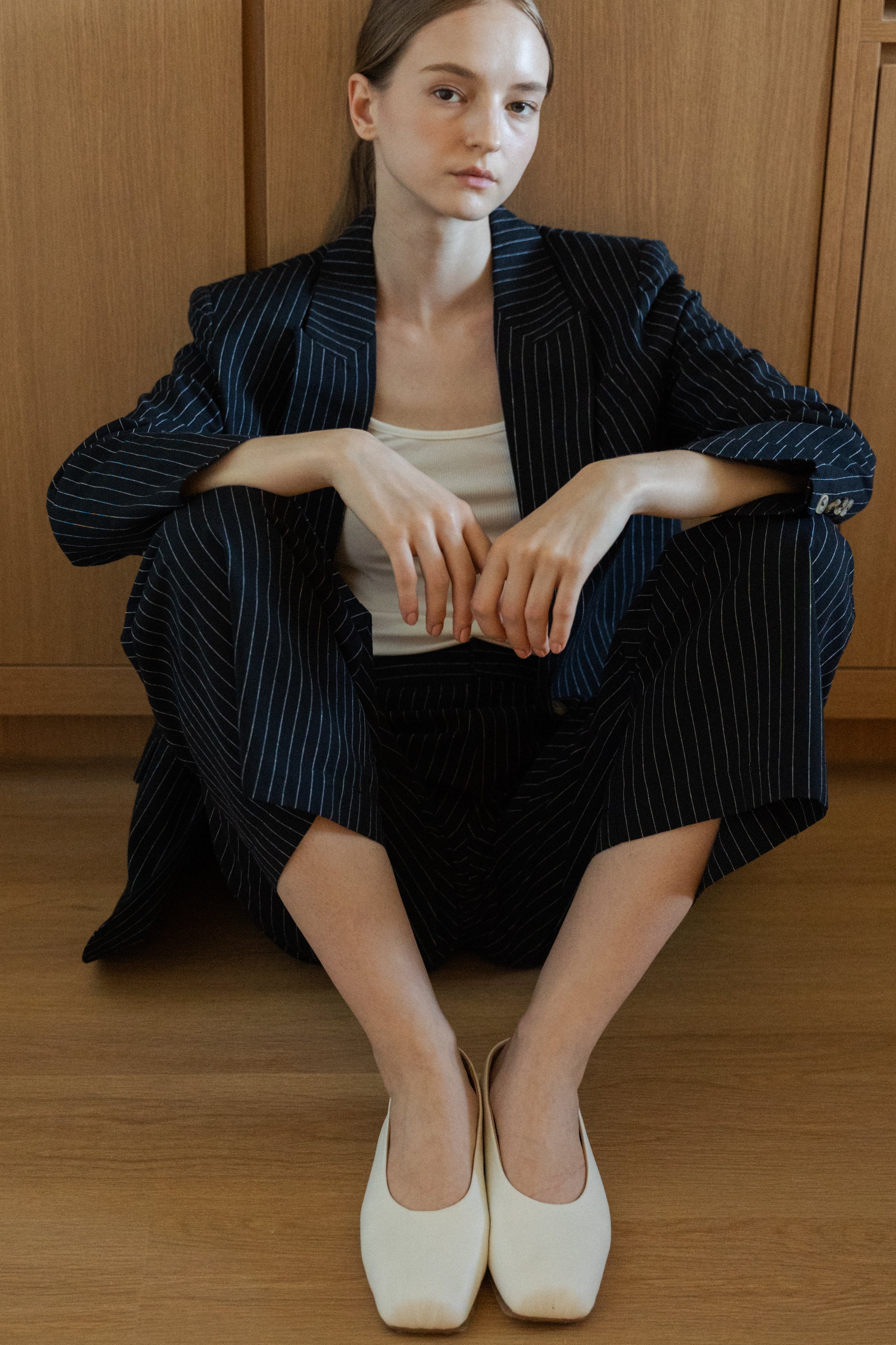 Dalla Leather Flats in White