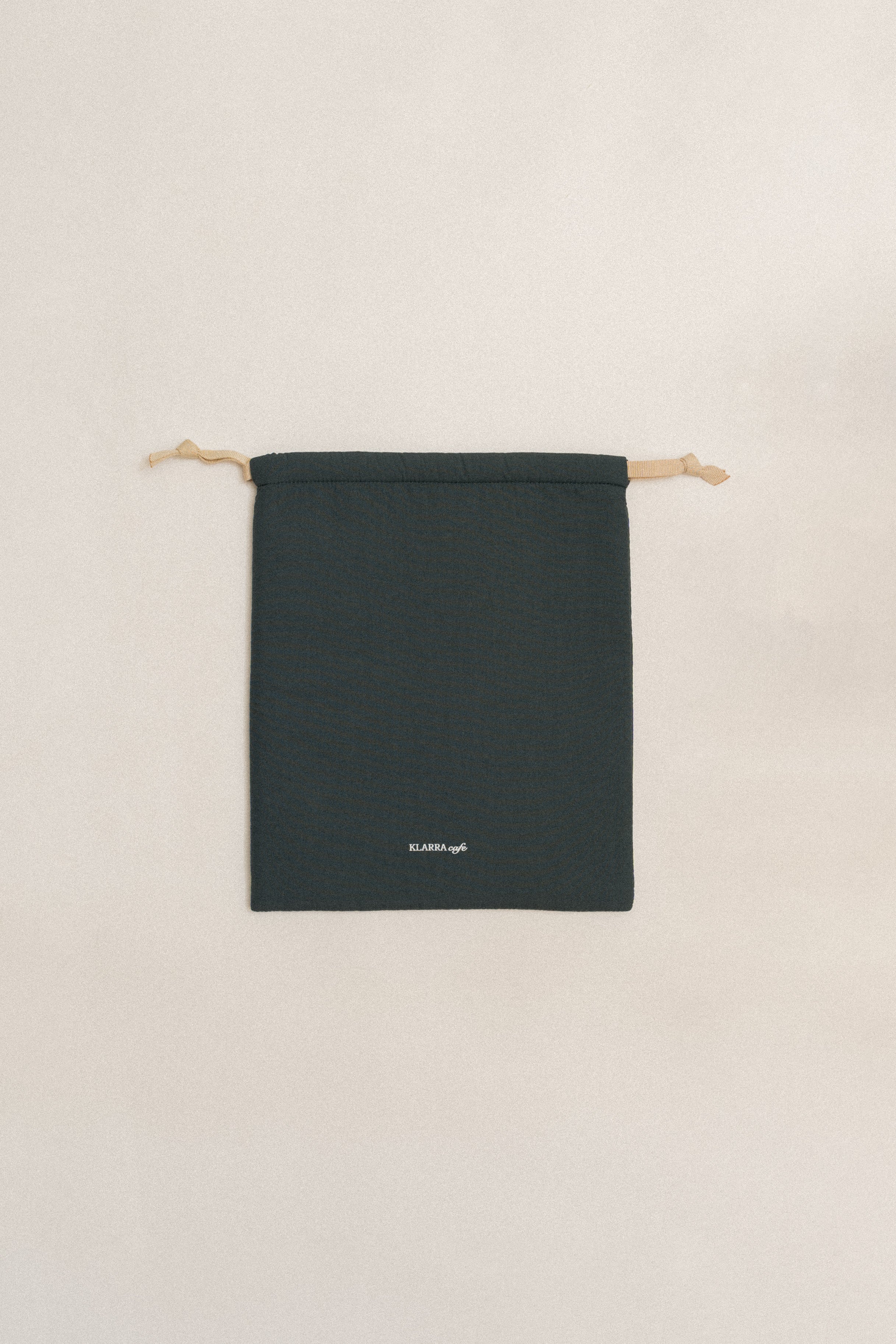 Padded Nylon Drawstring Pouch in Pine Grove