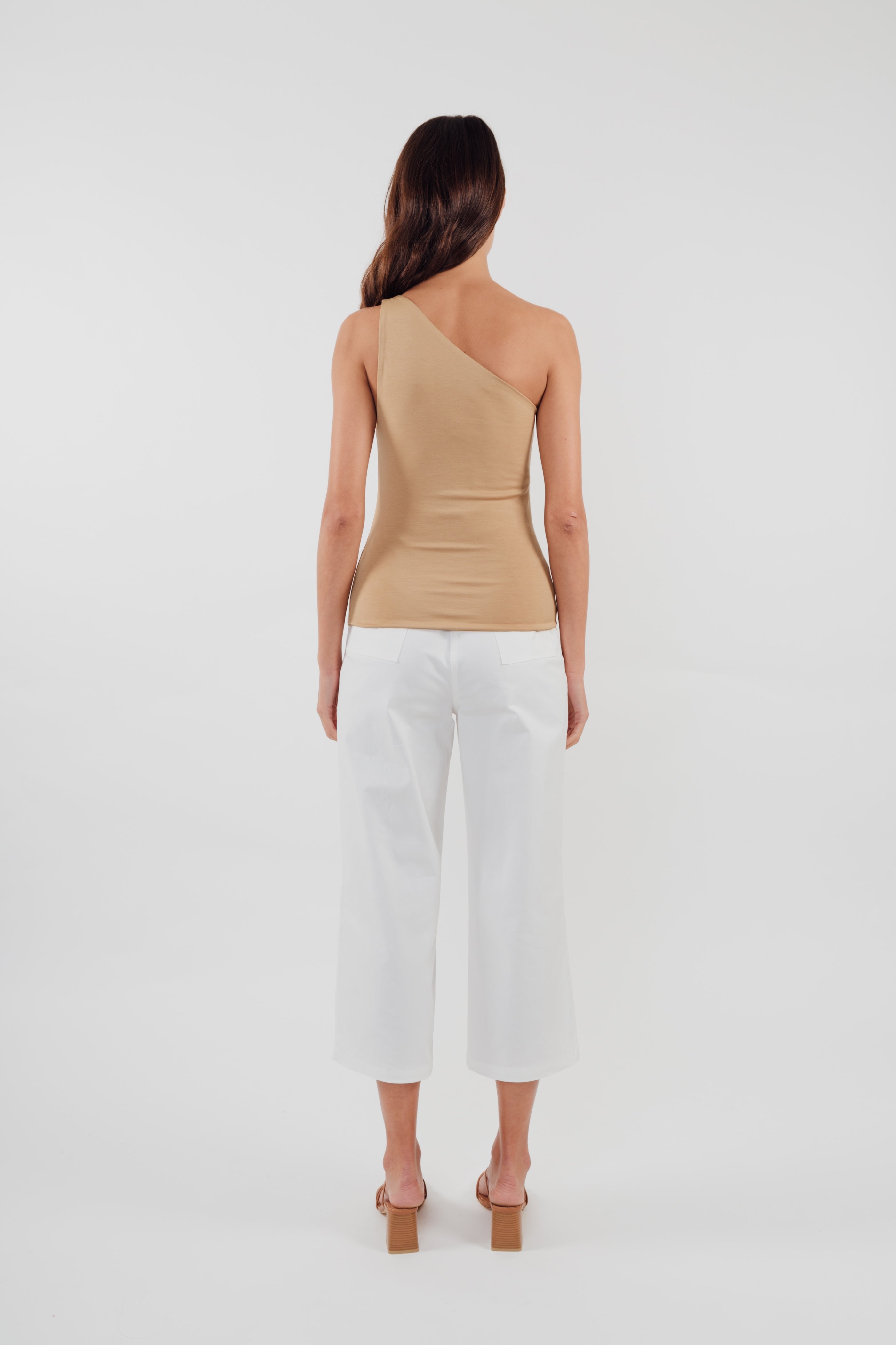 Sleeveless Toga Top in Camel (Sale)