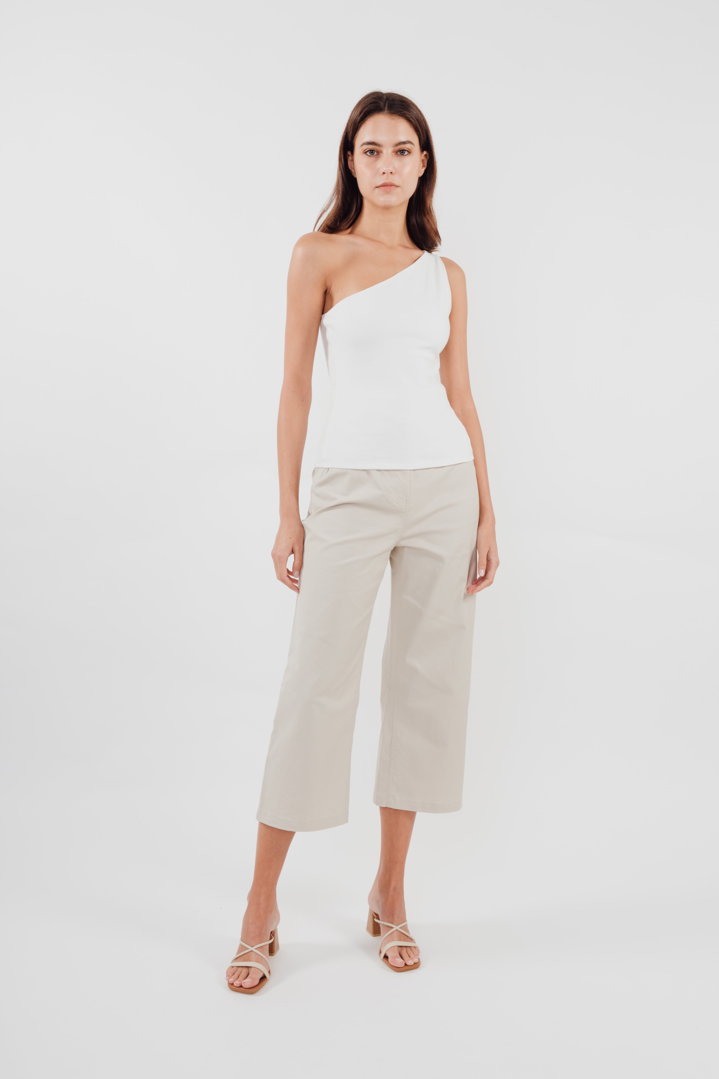 Sleeveless Toga Top in White