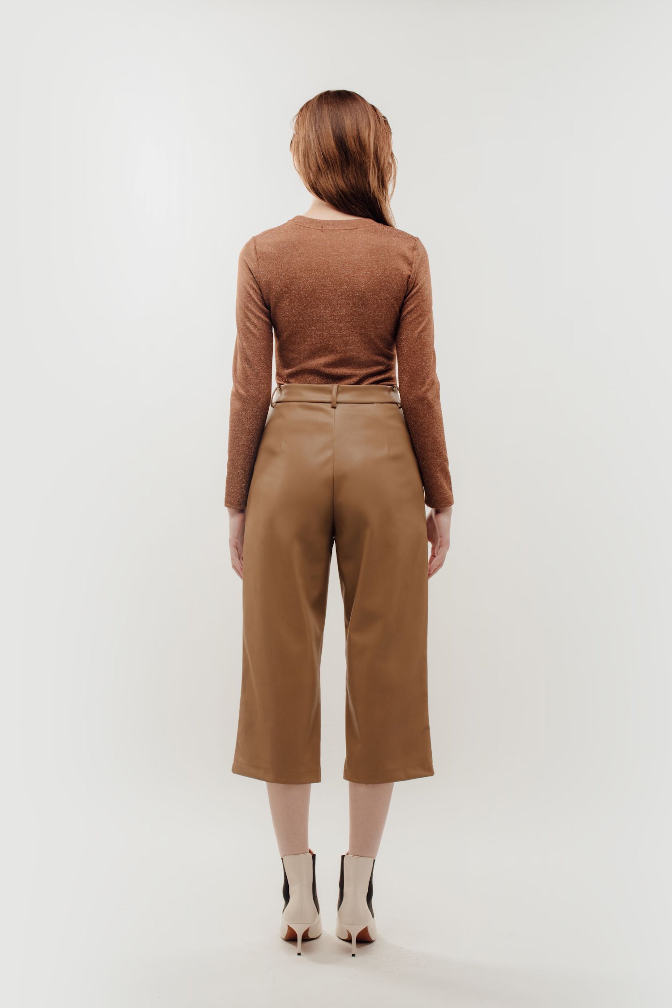 Fitted Long Sleeve Shirt in Shimmer Brown (Sale)