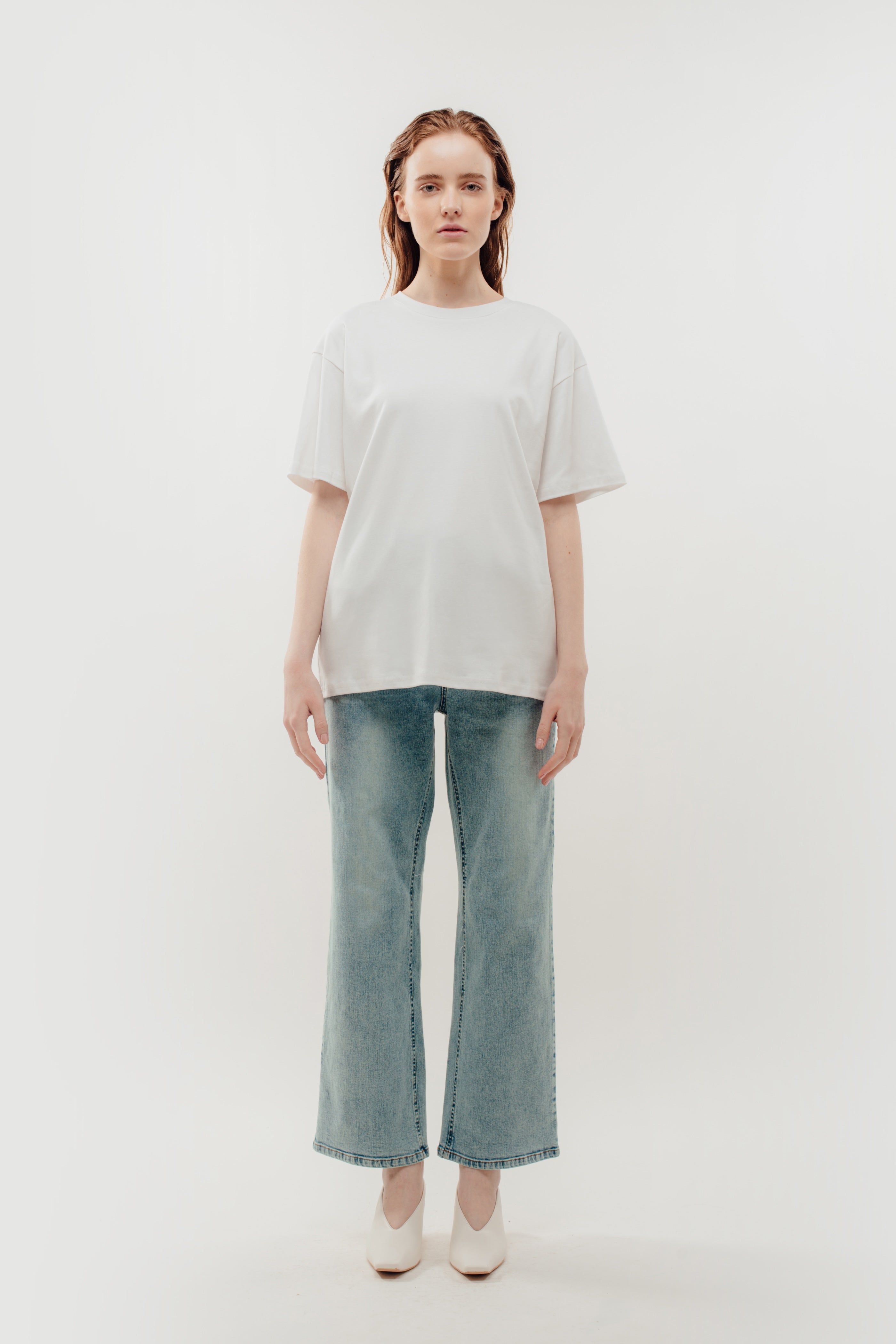 Oversized Cotton Tee in White (Sale)