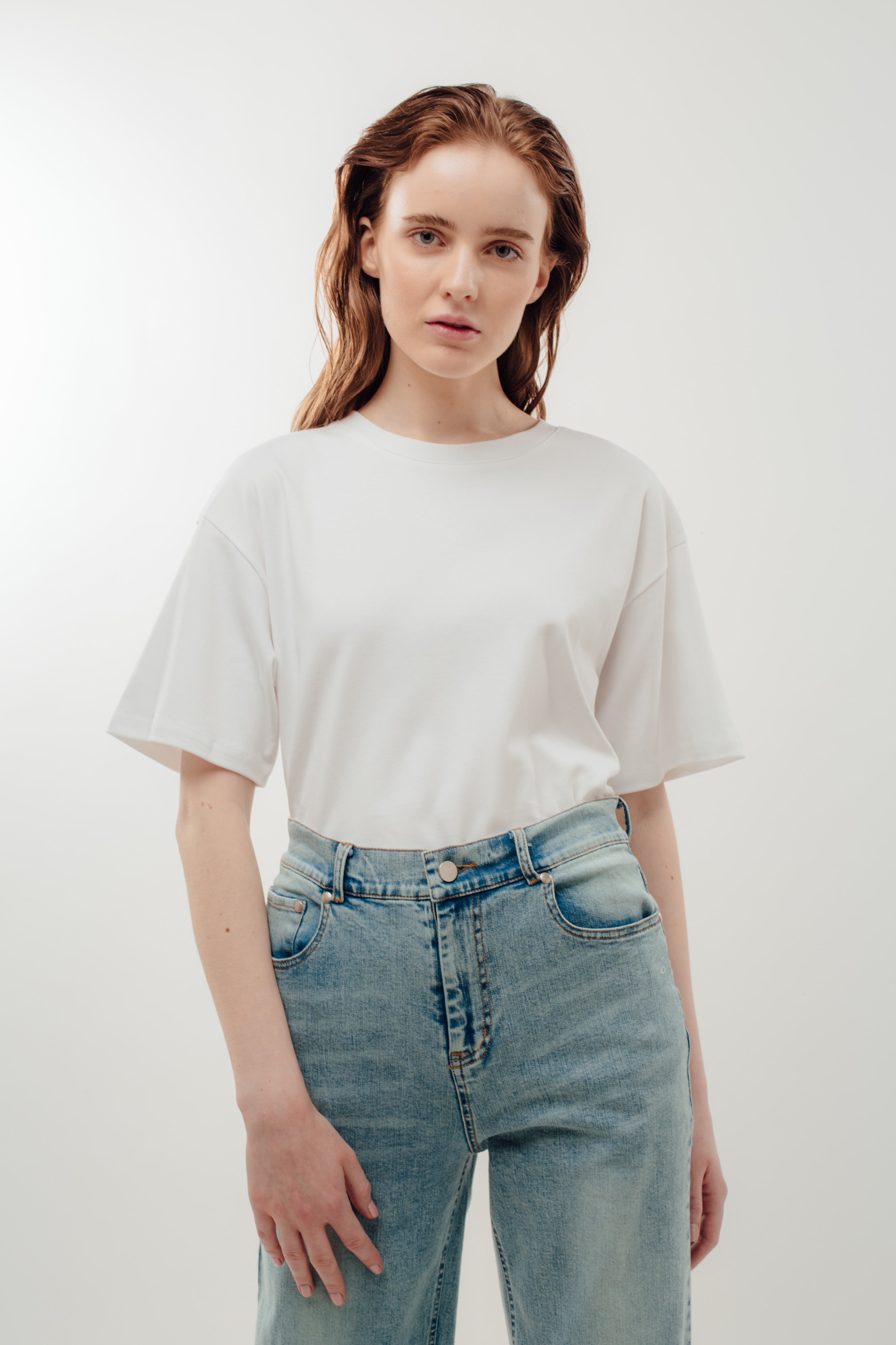 Oversized Cotton Tee in White (Sale)