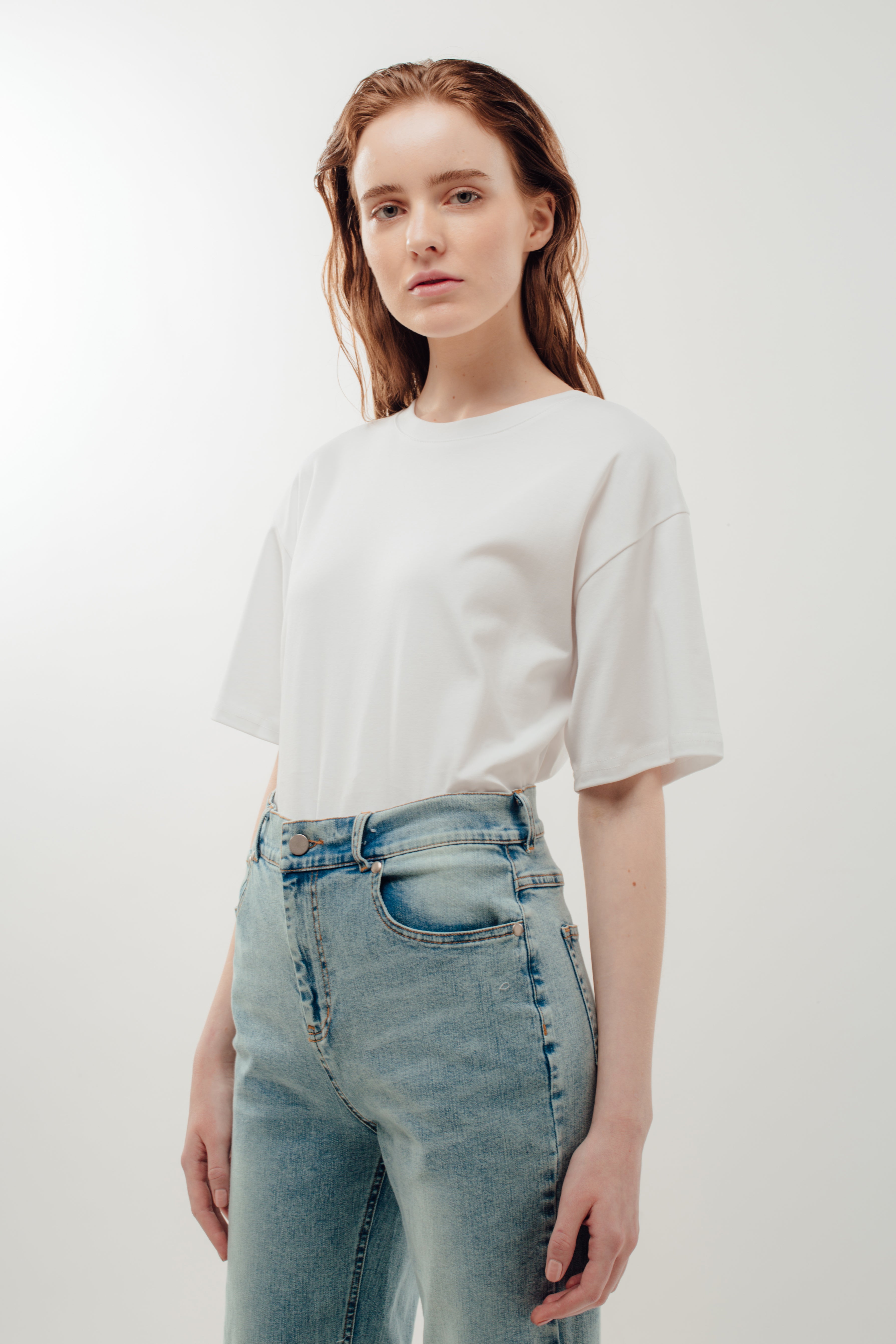 Oversized Cotton Tee in White (Sale)