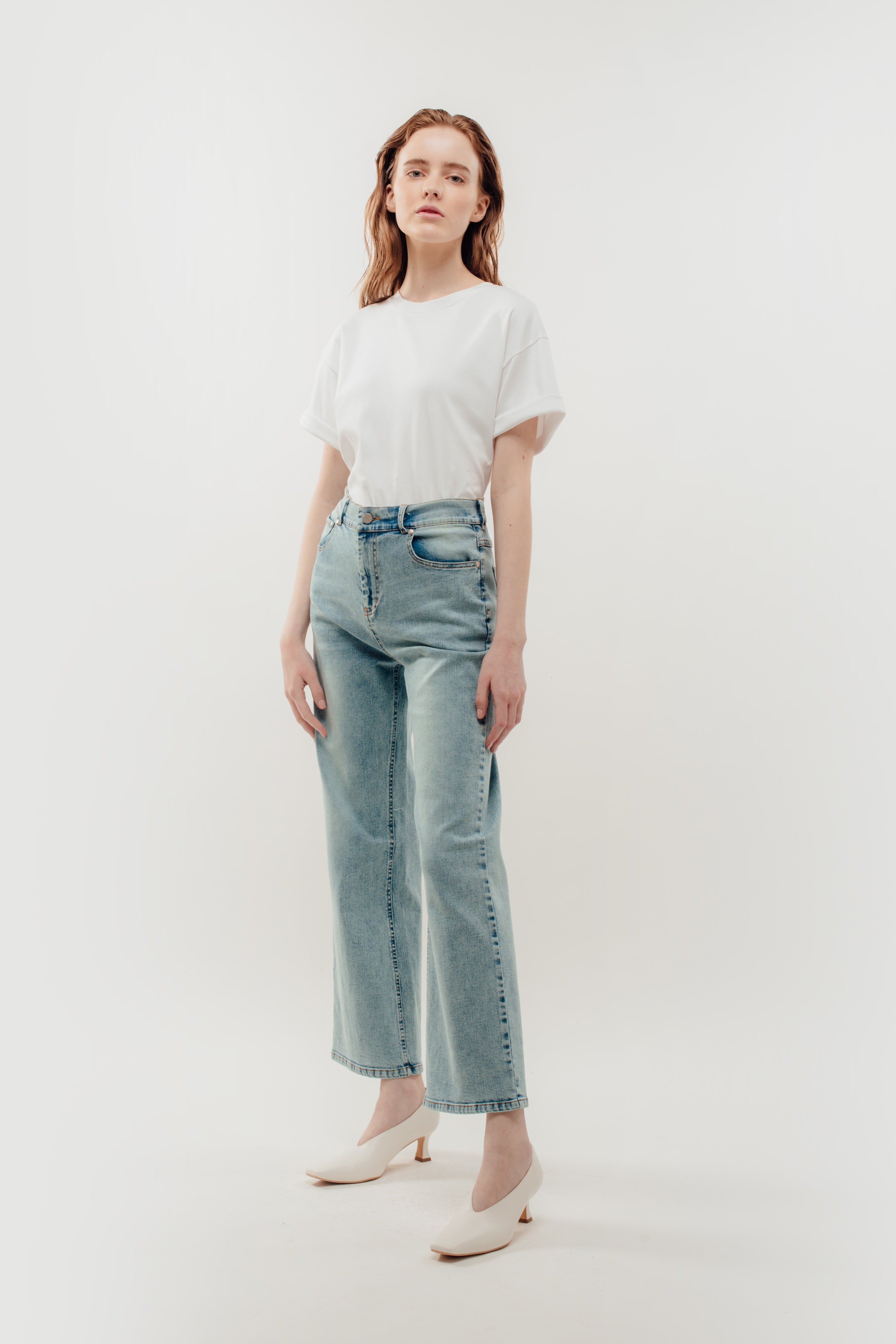 Oversized Cotton Tee in White (Sale)
