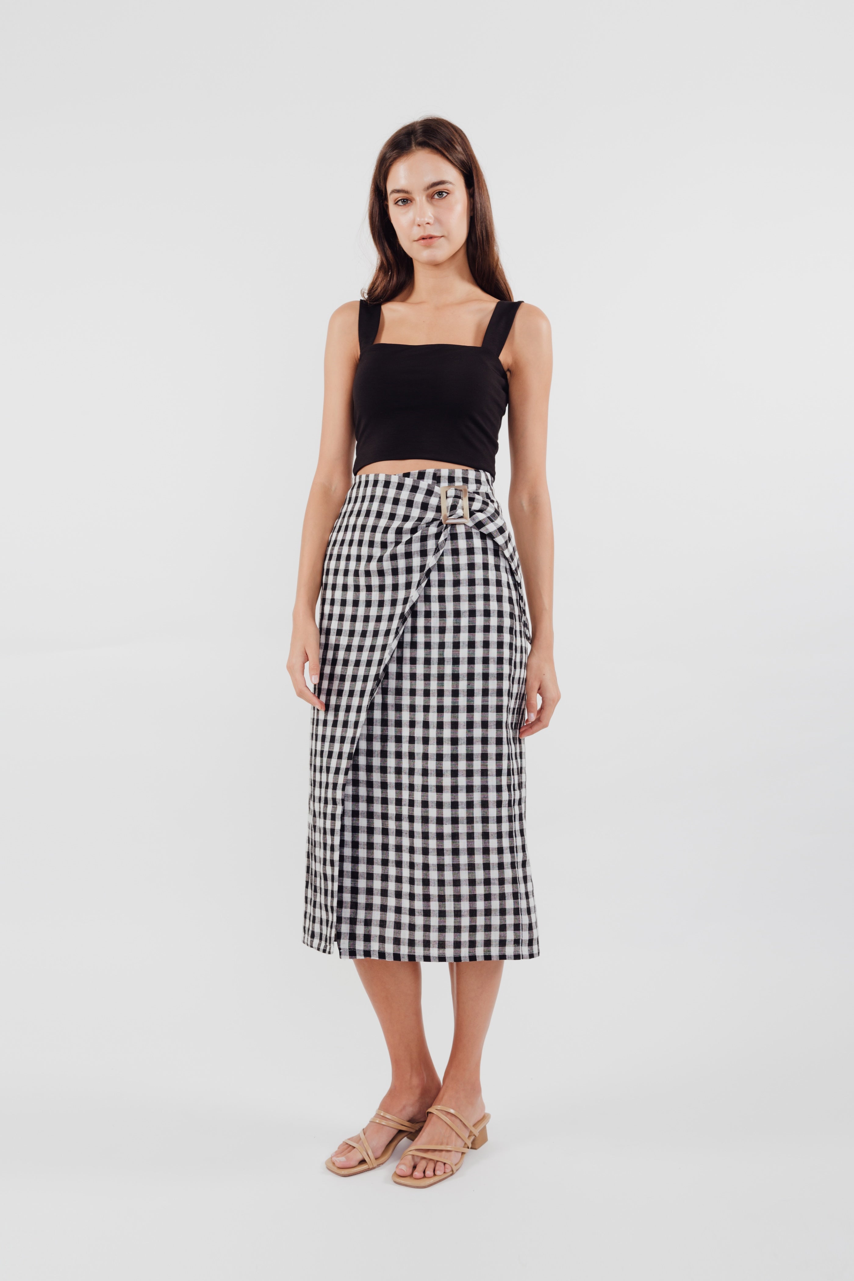 Wrap Skirt in Checkered Print (Sale)