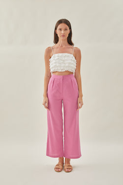 Wide Legged Trousers in Hibiscus