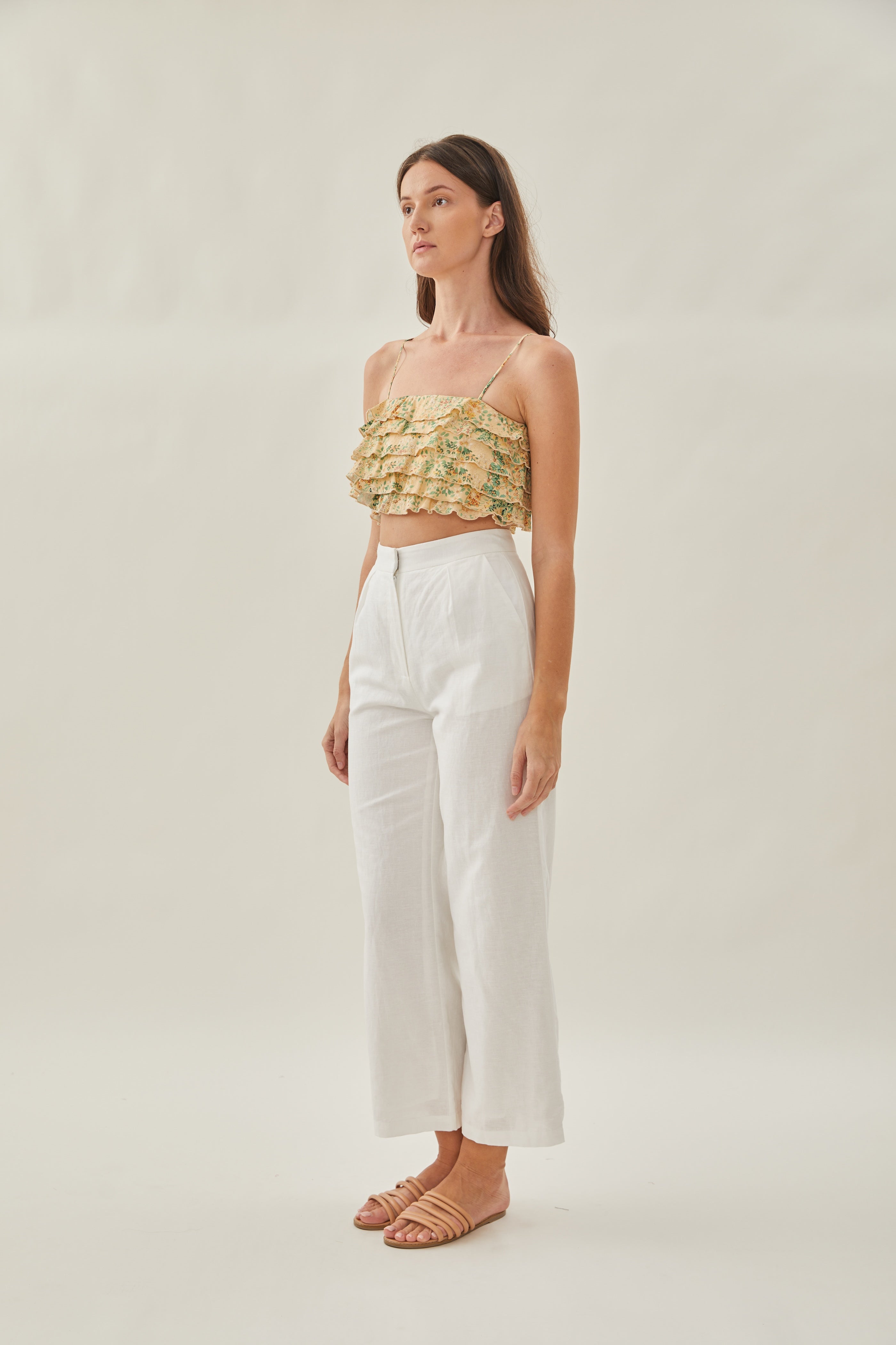 Tiered Frill Top in Canary