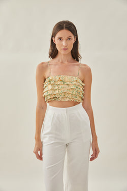 Tiered Frill Top in Canary