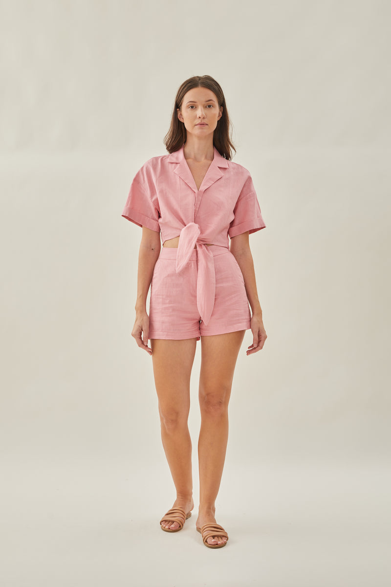 Knotted Shirt in Pink