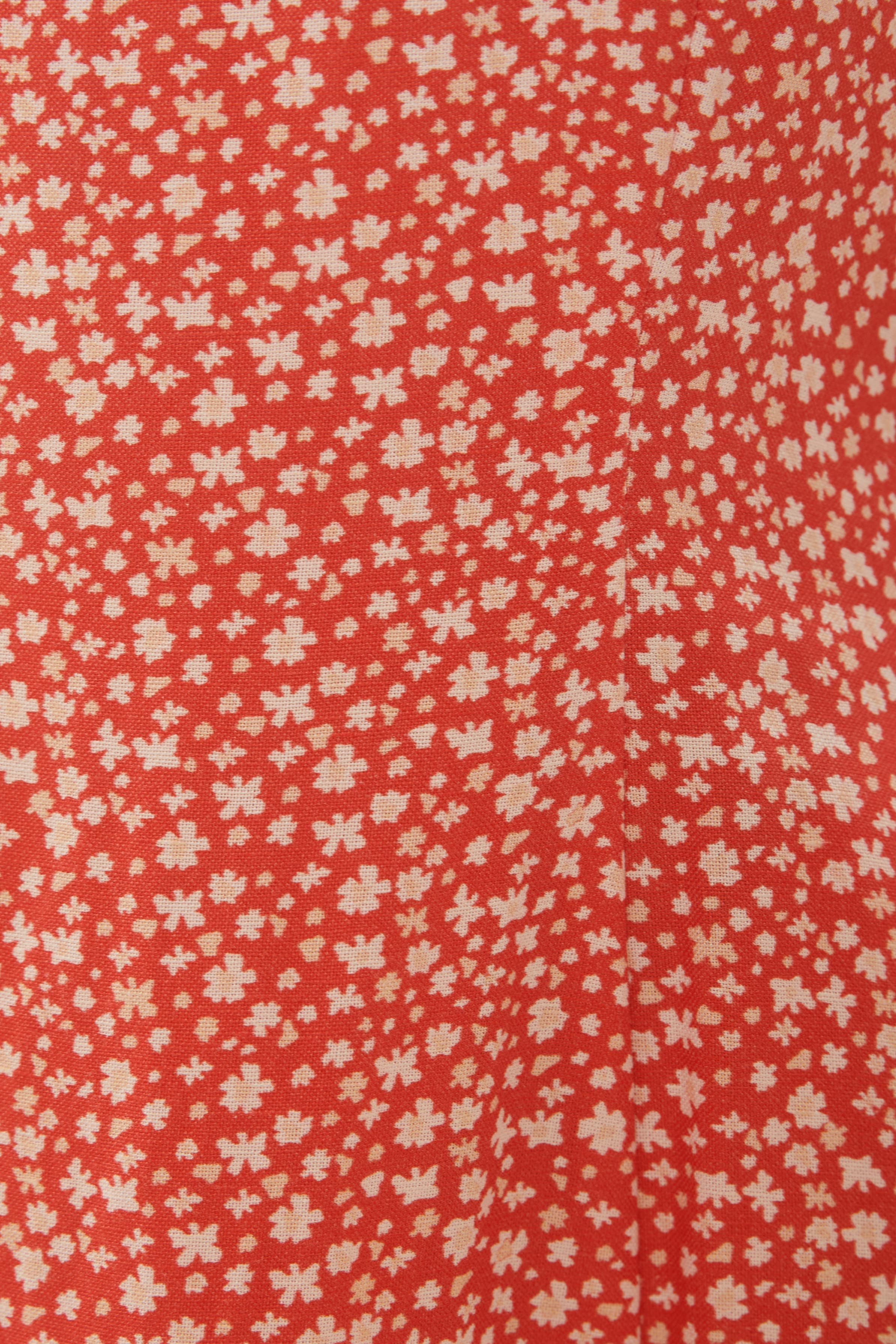 Scoop Neck Flare Dress in Red Bloom