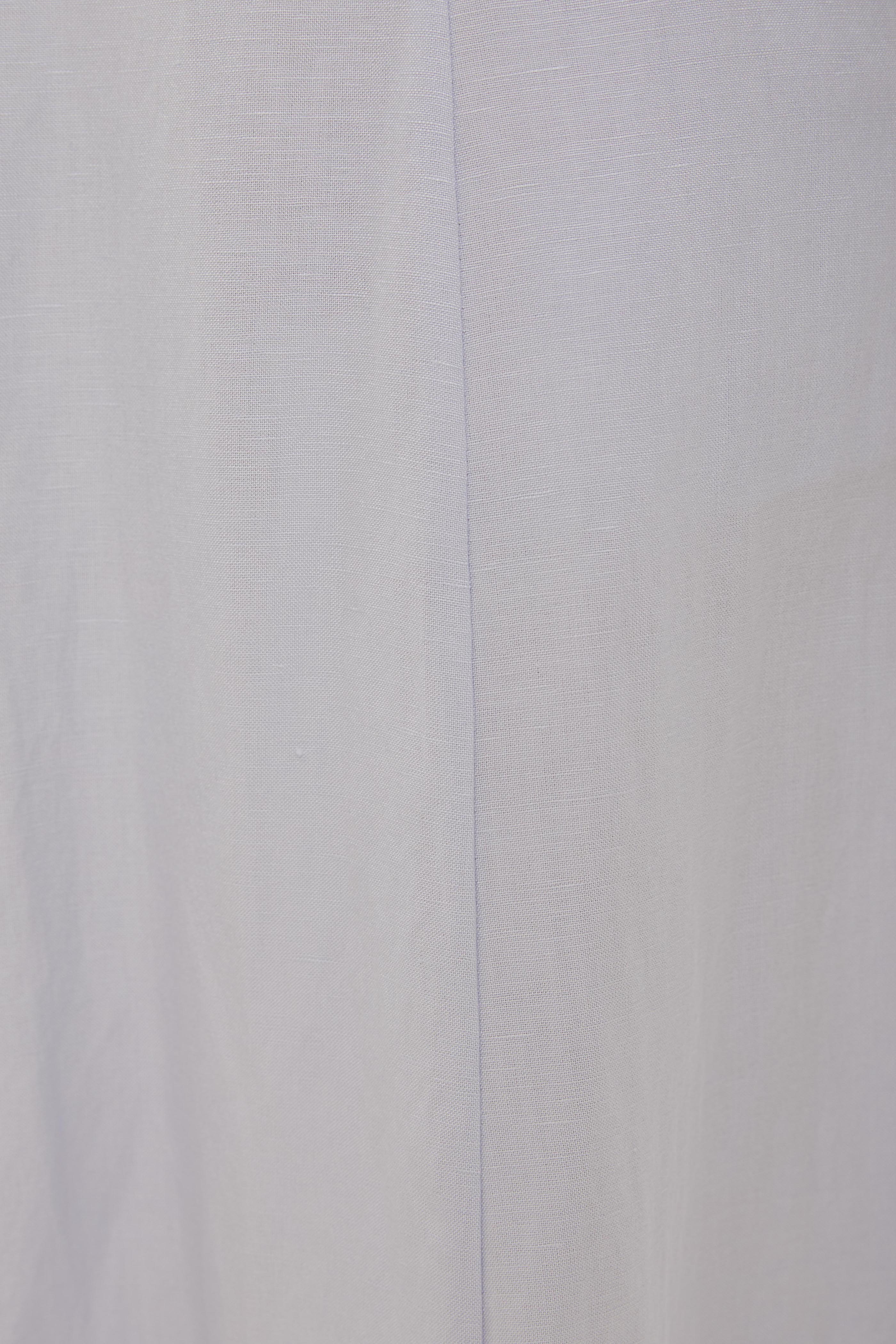 Linen Panelled Midi Skirt in Mist Blue