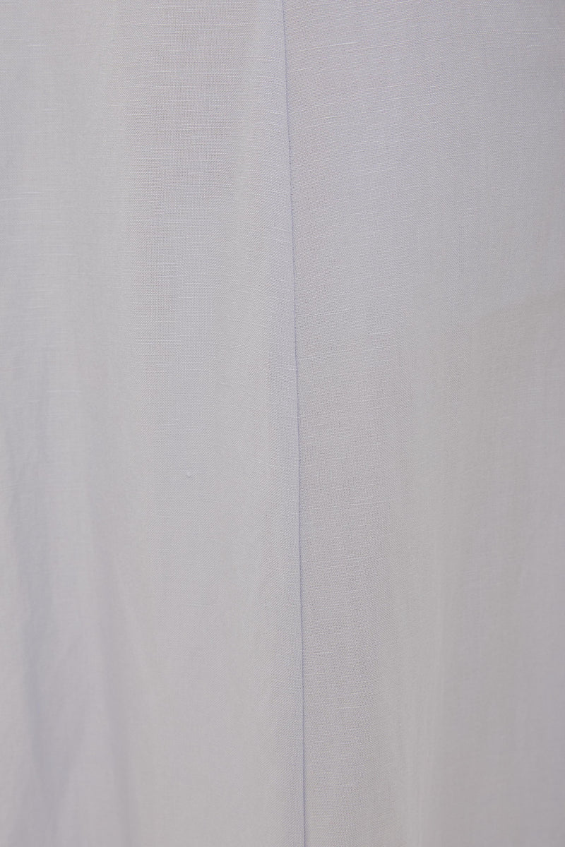 Linen Panelled Midi Skirt in Mist Blue