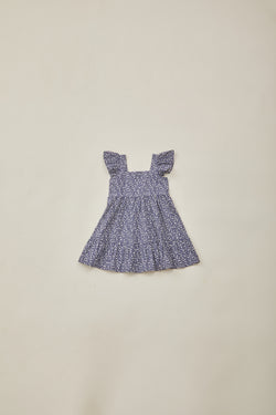 Mini Frilled Sleeve Tiered Dress in Moonlight Bloom