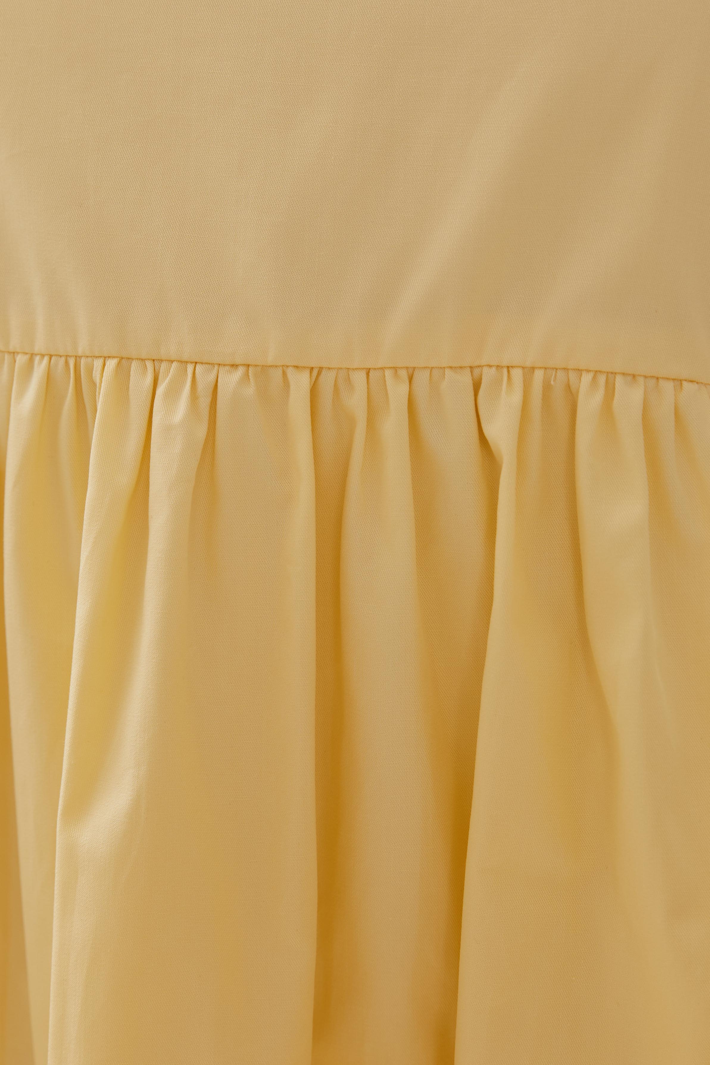 Square Neck Mini Dress in Yellow