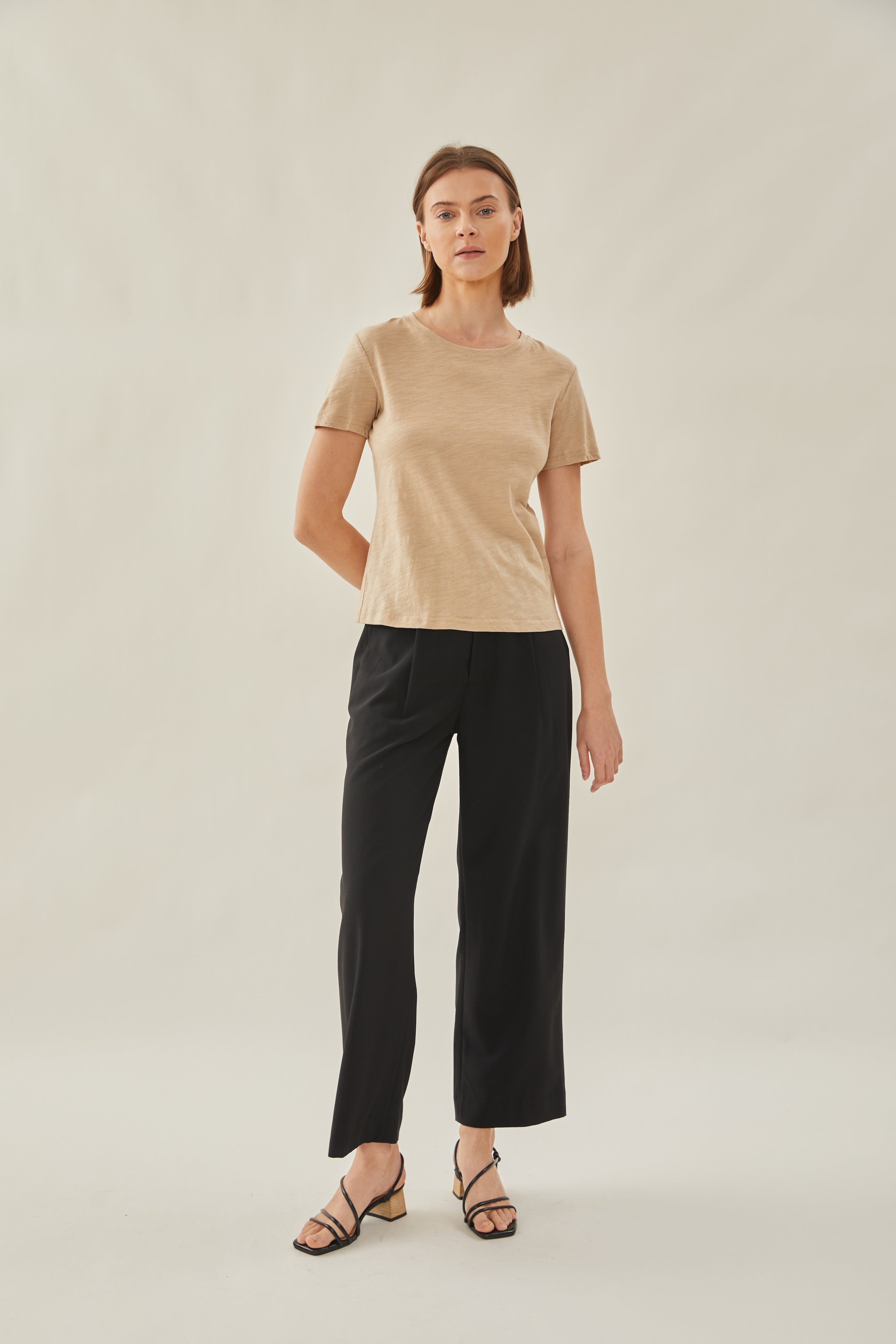 Soft Fitted Tee in Oat