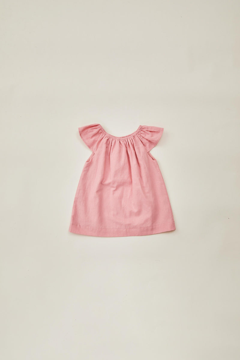 Mini Gathered Neckline Dress in Pink