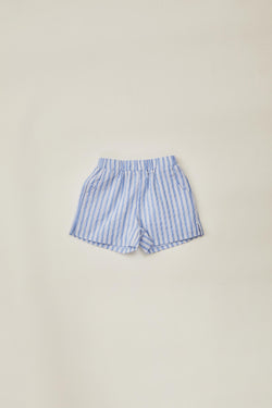 Mini Relaxed Shorts in Stripe Blue