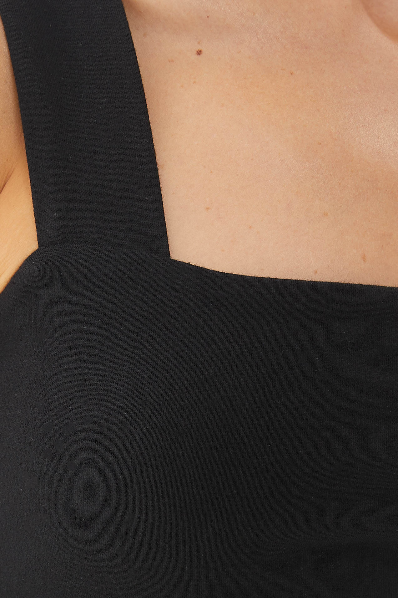 Classic Straight Neck Tank Top in Black (Sale)