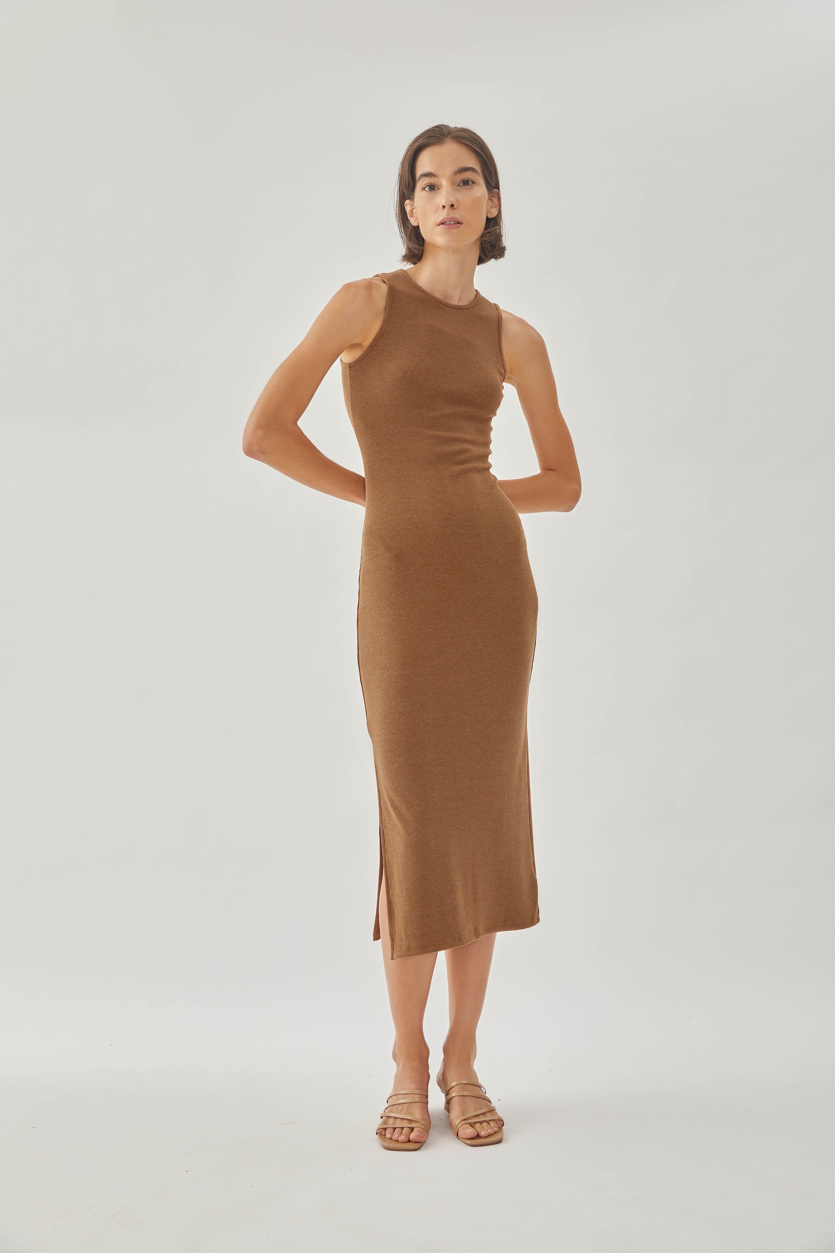 Knitted Dress in Brown