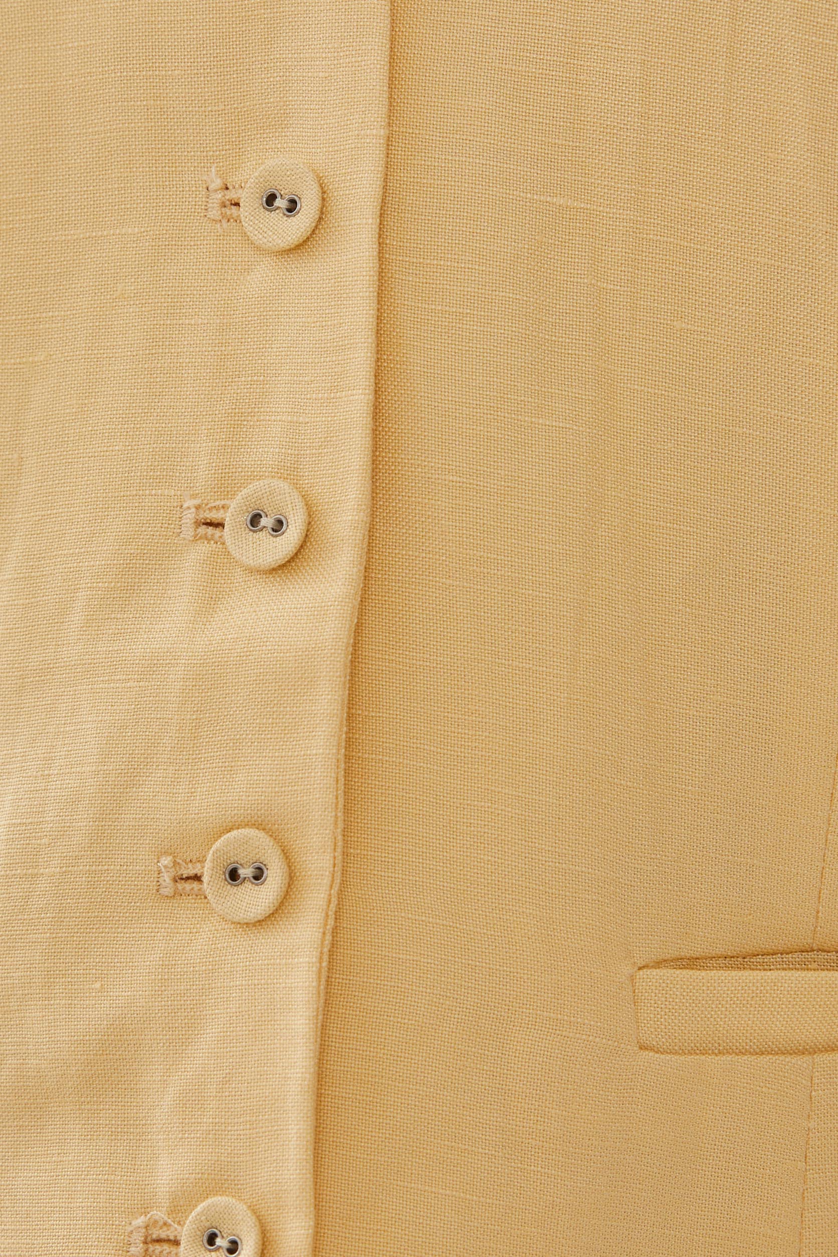 Linen Waistcoat in Pale Yellow