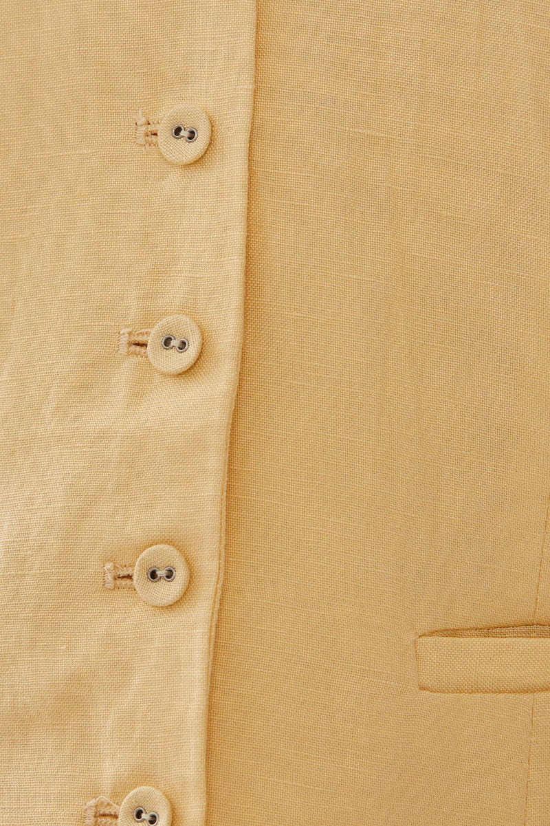 Linen Waistcoat in Pale Yellow