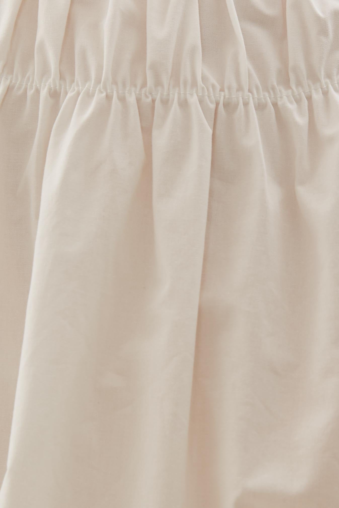 Gathered Neckline Blouse in White