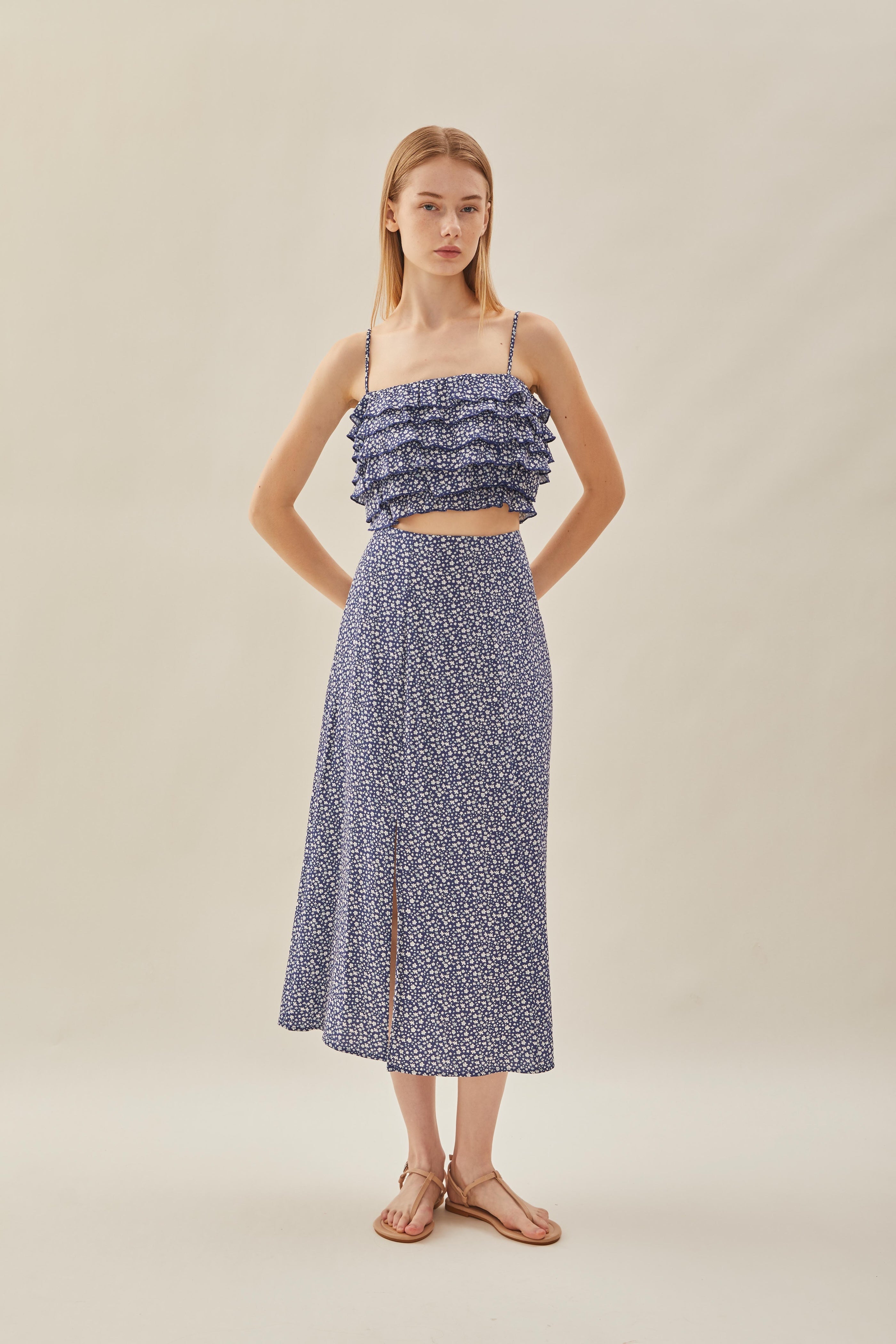 Tiered Frill Top in Moonlight Bloom