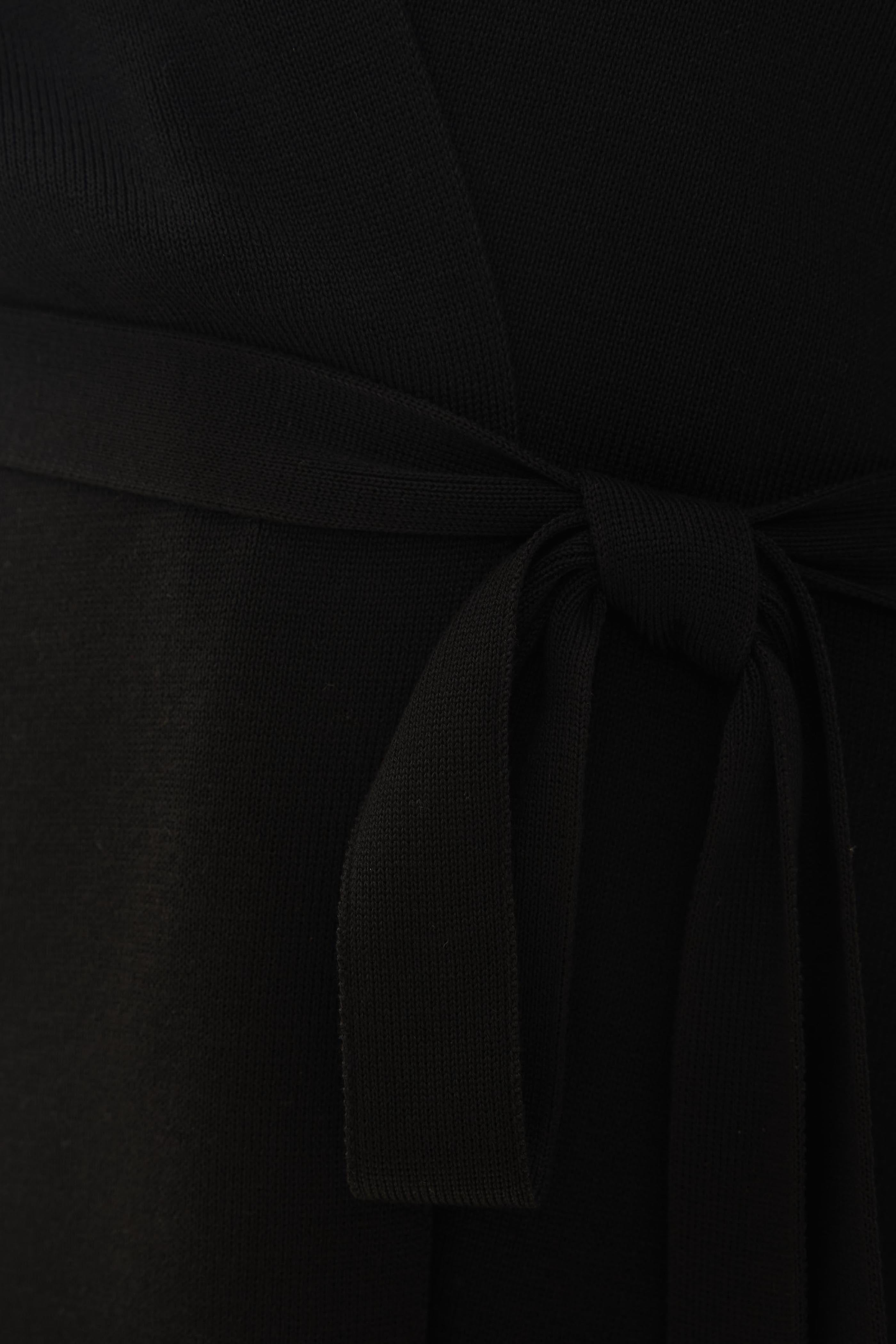 Knit Tie Cardigan in Black