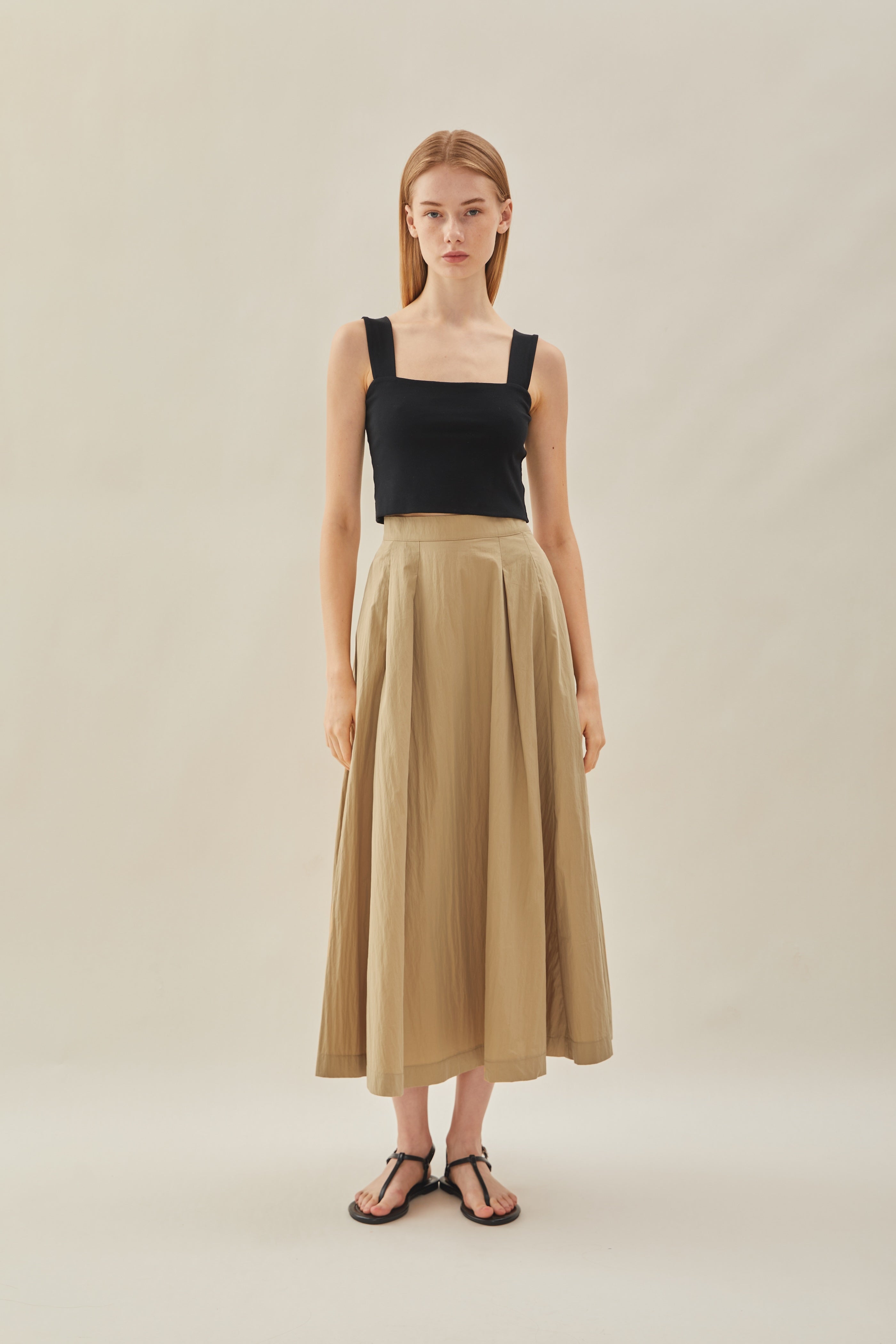 Flared Skirt in Camel