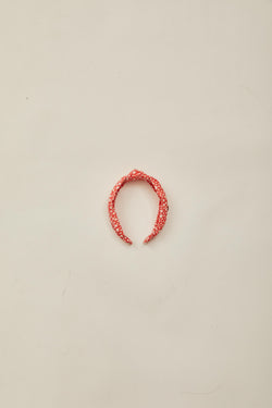 Twist Knotted Headband in Red Bloom
