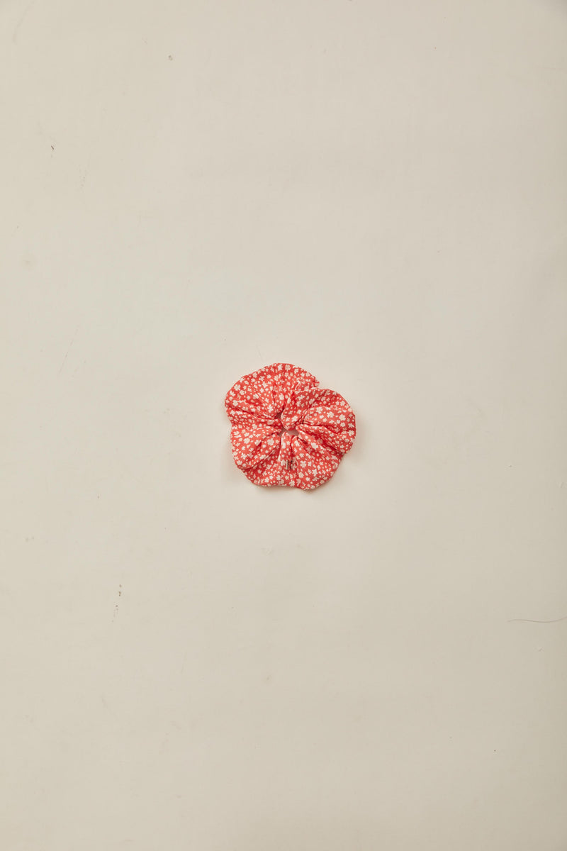 Cotton Scrunchie in Red Bloom