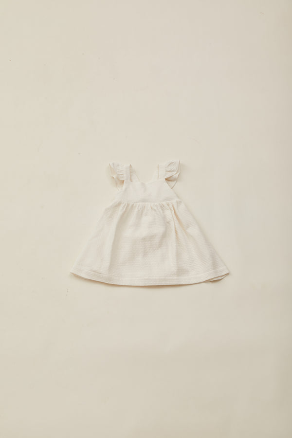Mini Frilled Strap Dress in White