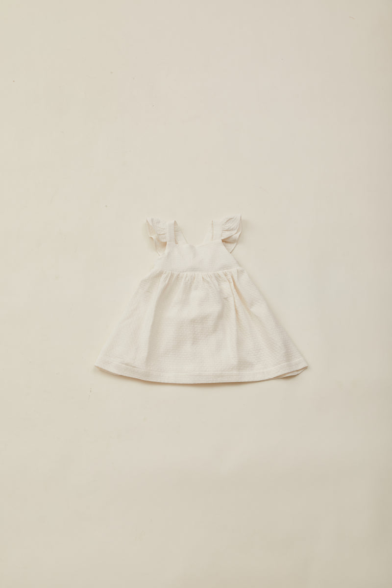 Mini Frilled Strap Dress in White