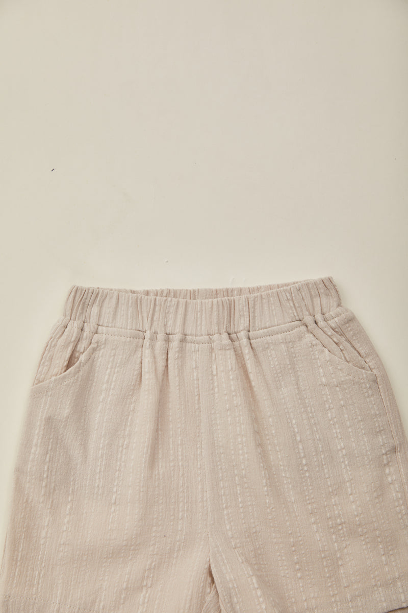Mini Straight Cut Shorts in Taupe