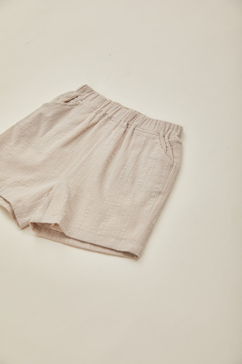 Mini Straight Cut Shorts in Taupe