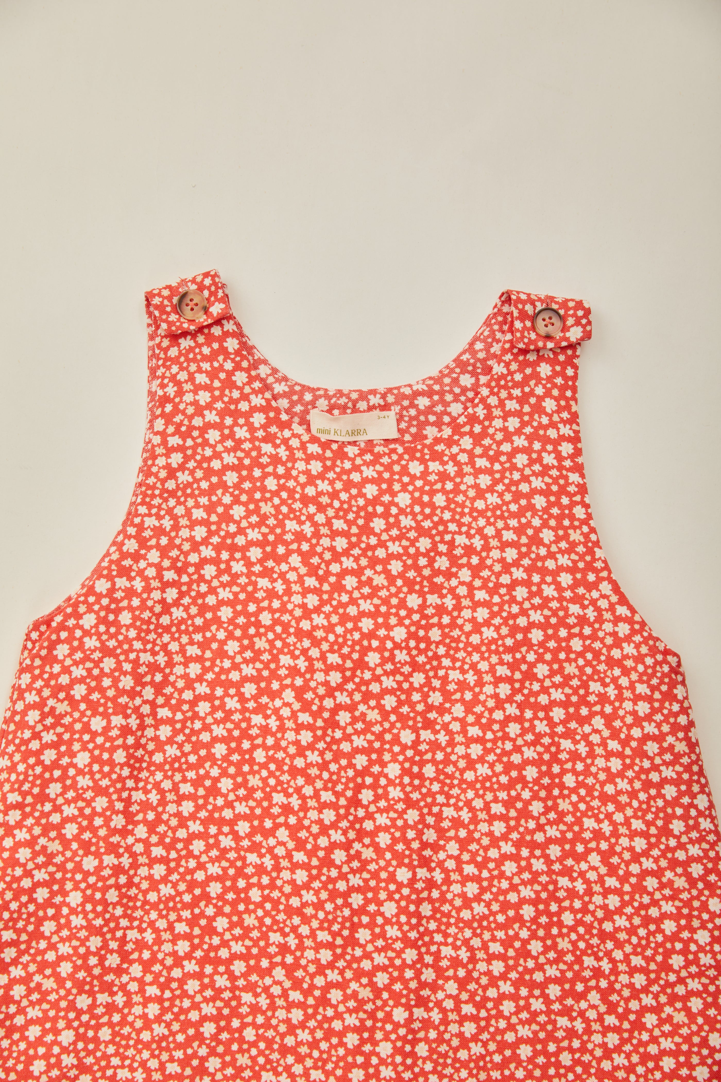 Mini Sleeveless A-Line Dress in Red Bloom