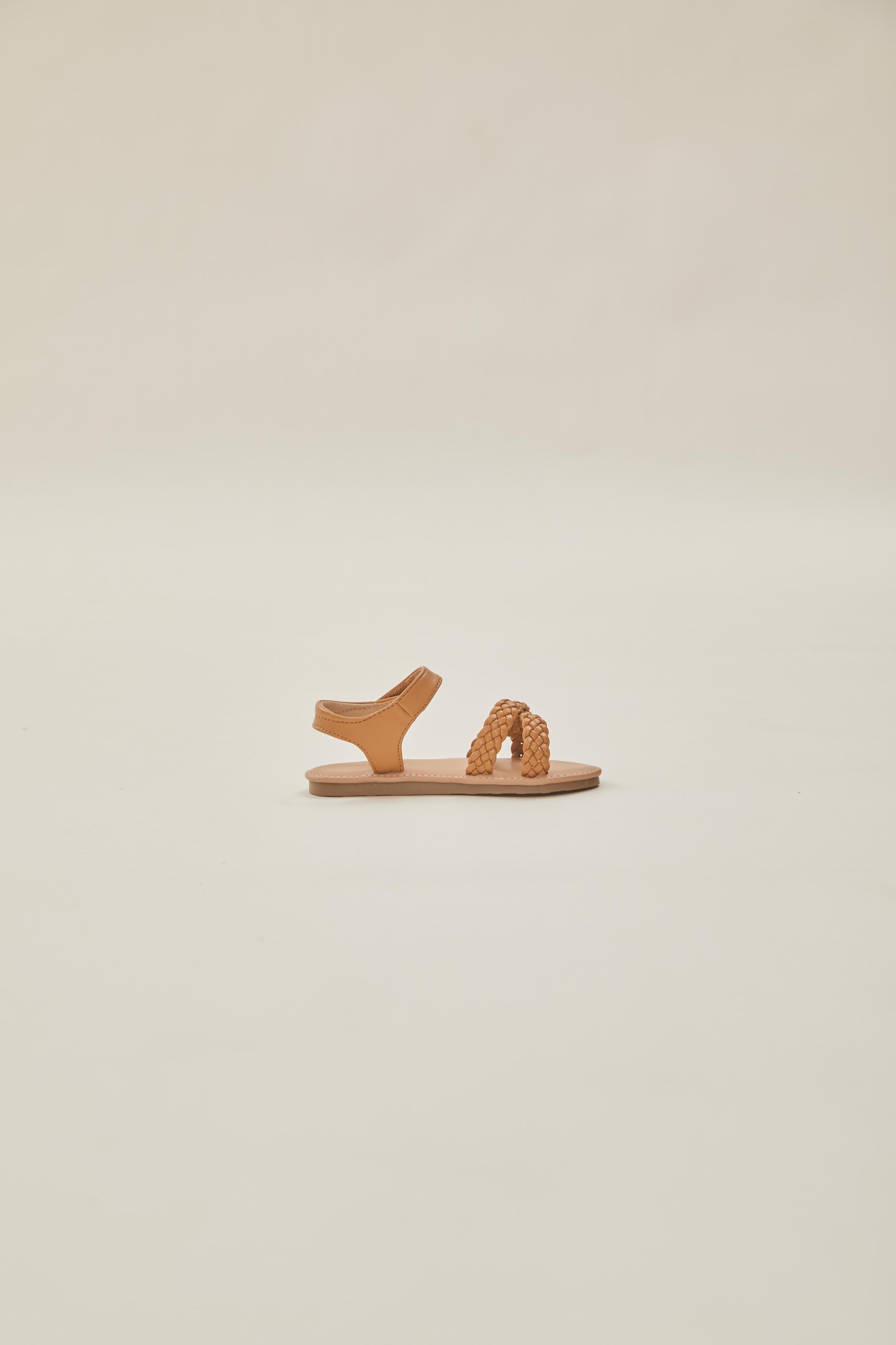 Mini Girl's Tami Pleated Sandals in Camel (Coming soon)