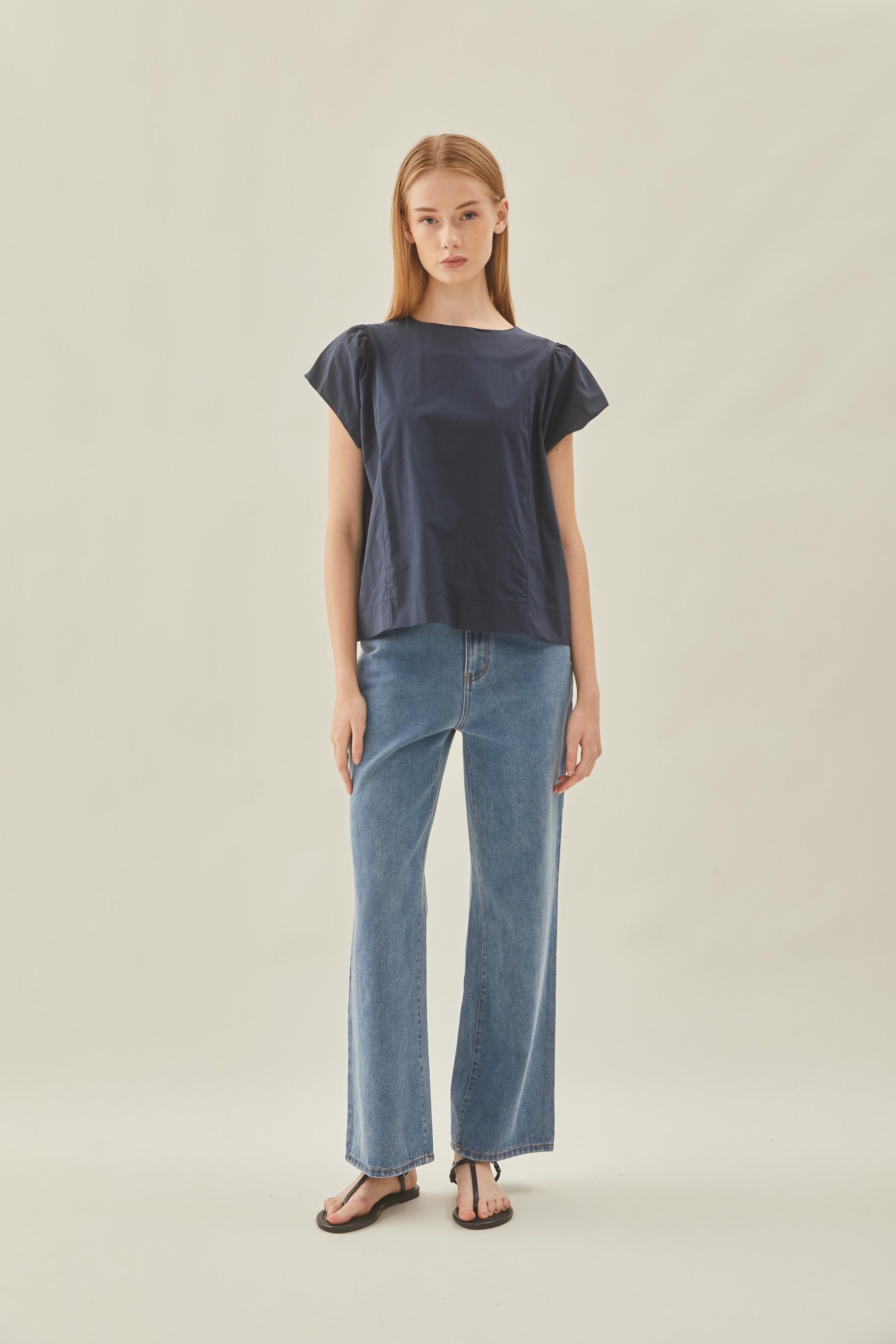 Button Back Top in Midnight