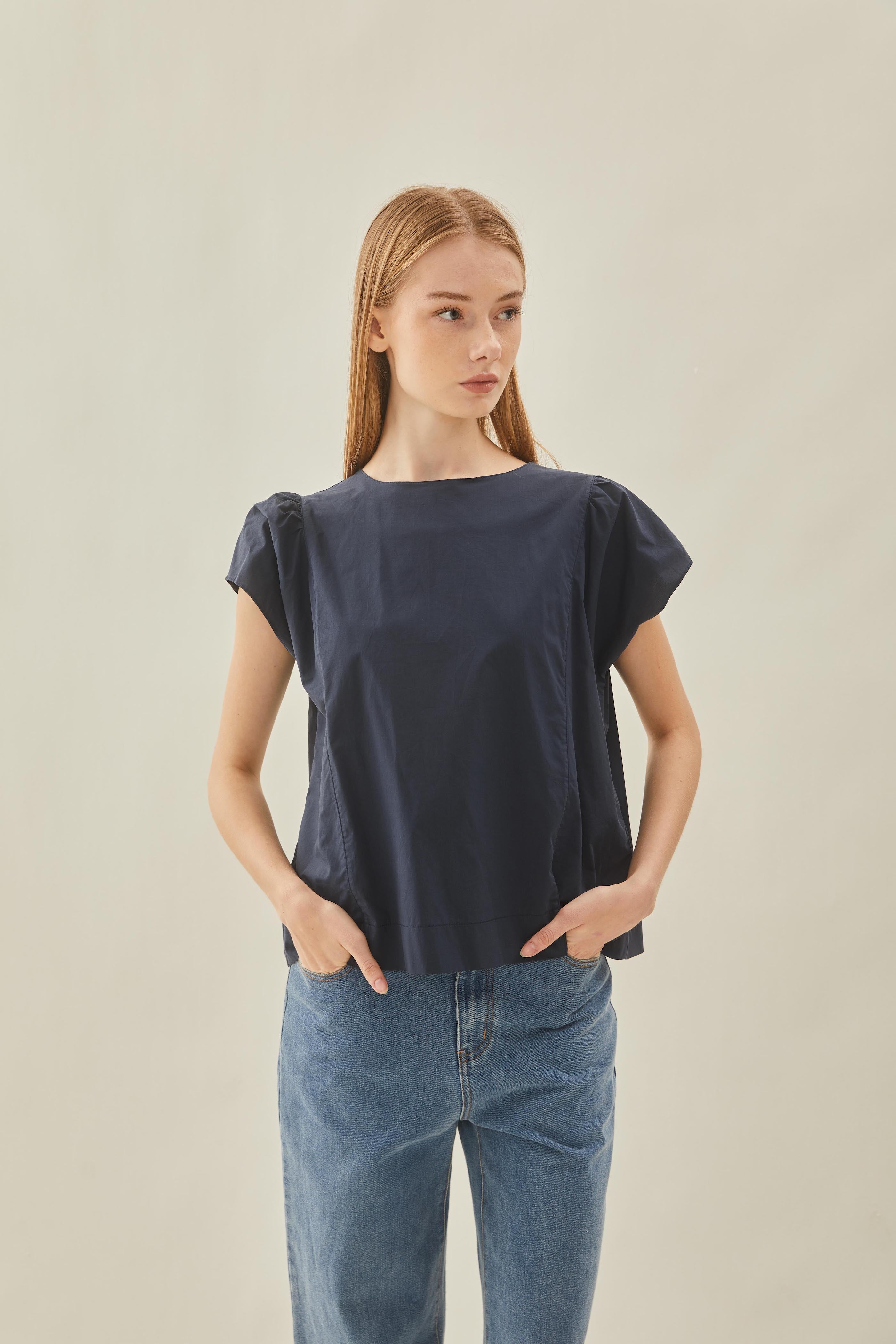Button Back Top in Midnight
