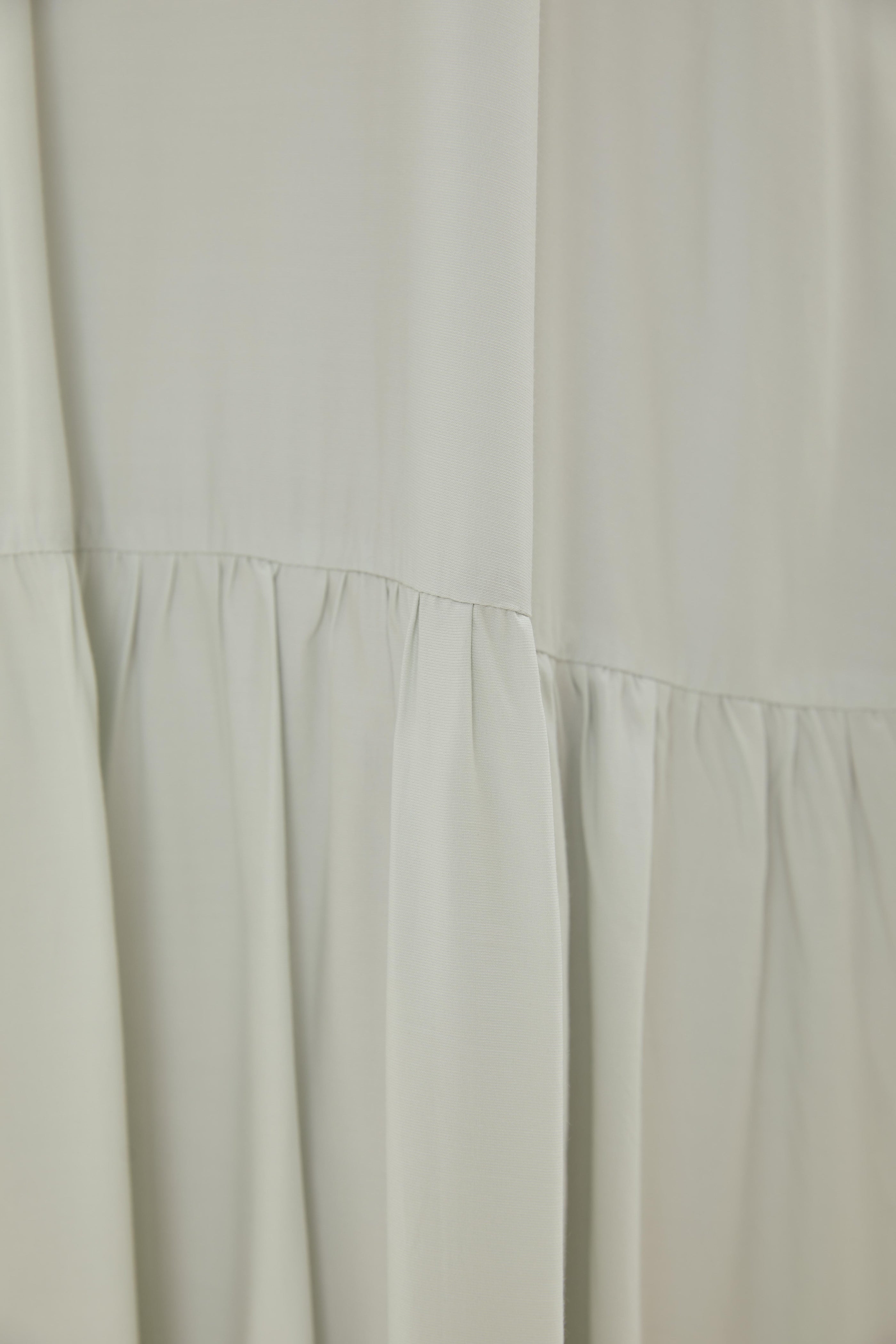 Cotton Blend Tiered Maxi Dress in Fog