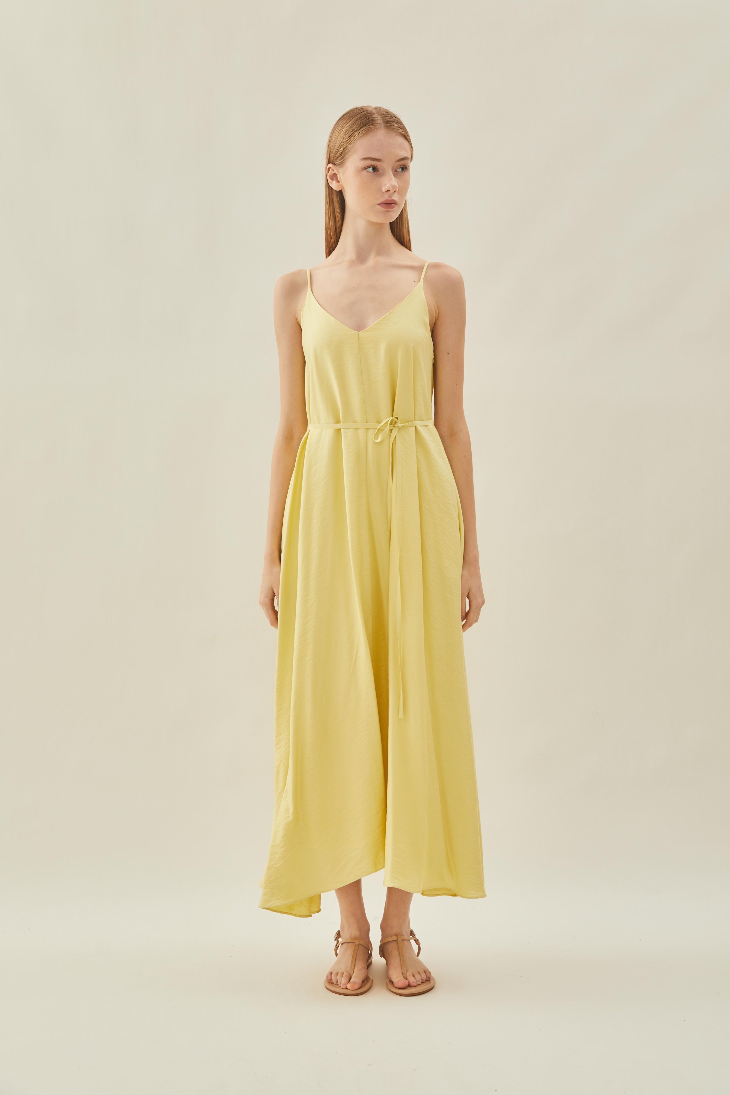 Flare Maxi Dress in Lemon