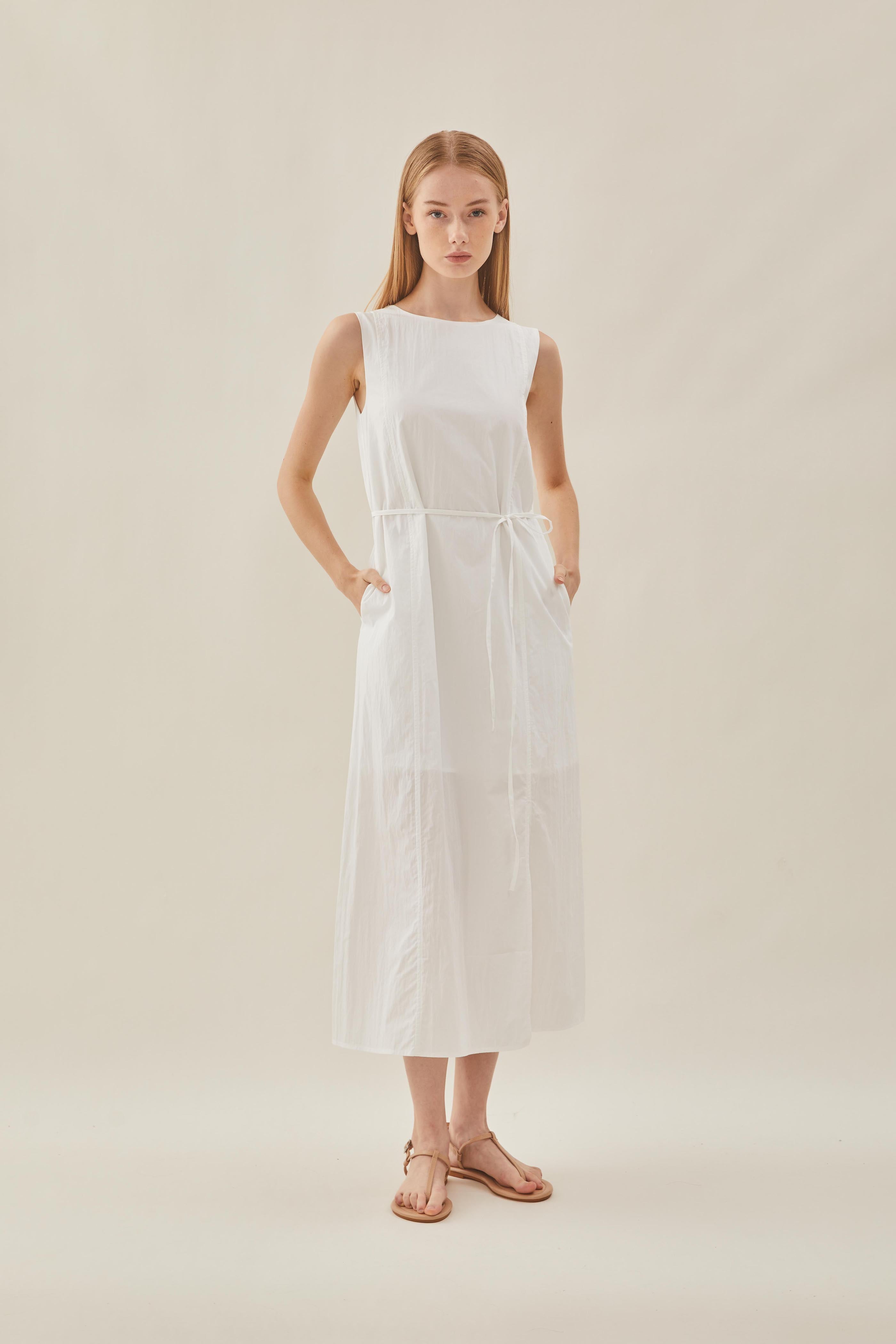 Shift Midi Dress in White