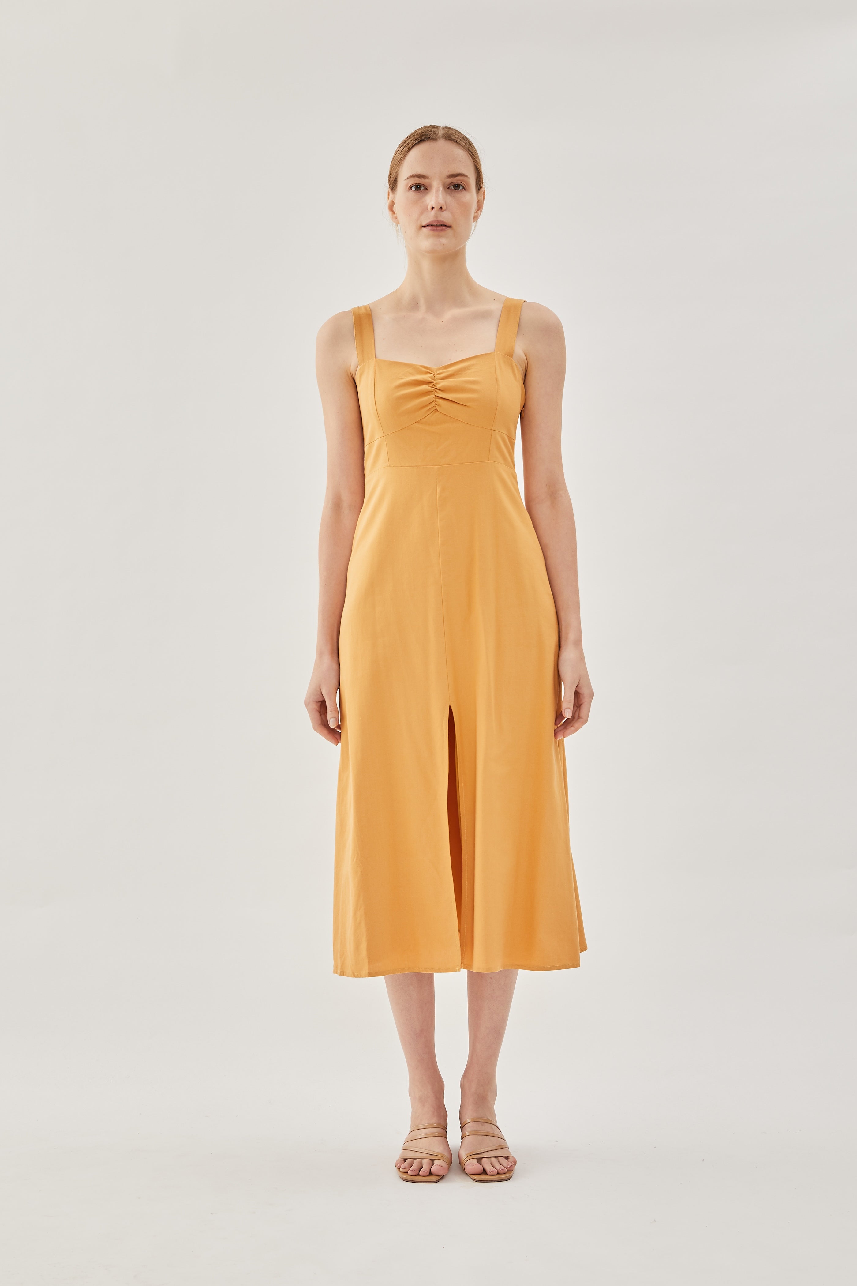 Linen Midi Dress in Sunset