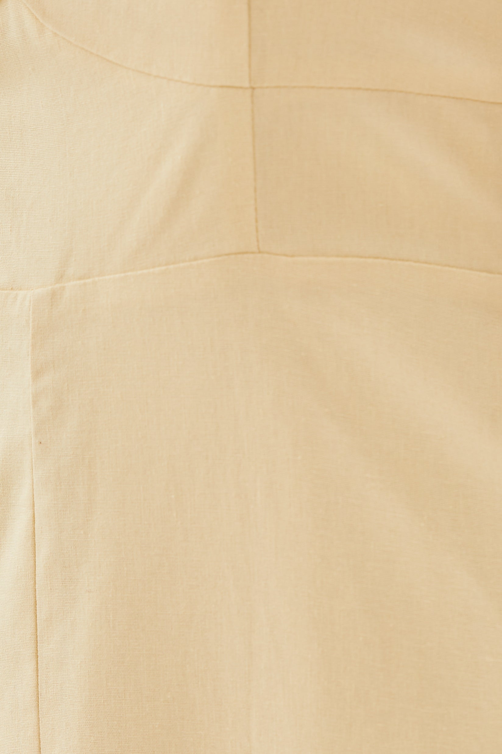 Linen Midi Dress in Soft Yellow