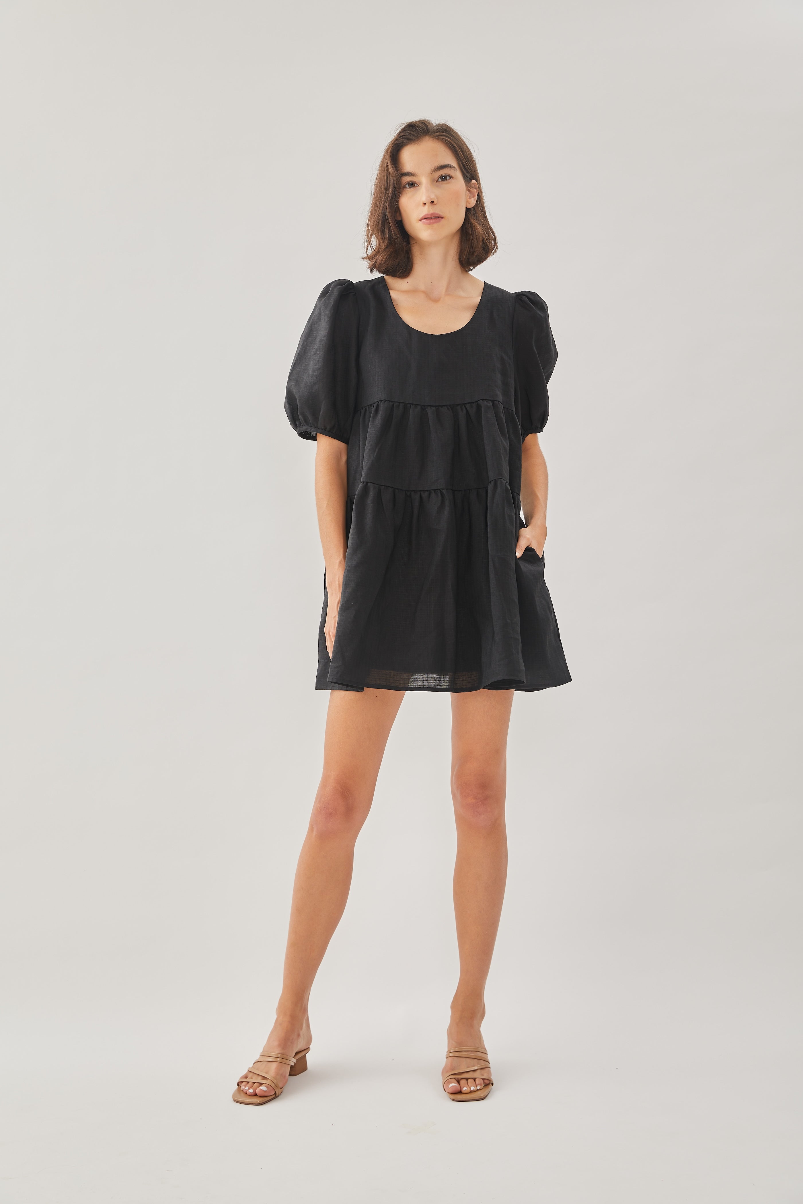 Tencel Mini Dress in Black