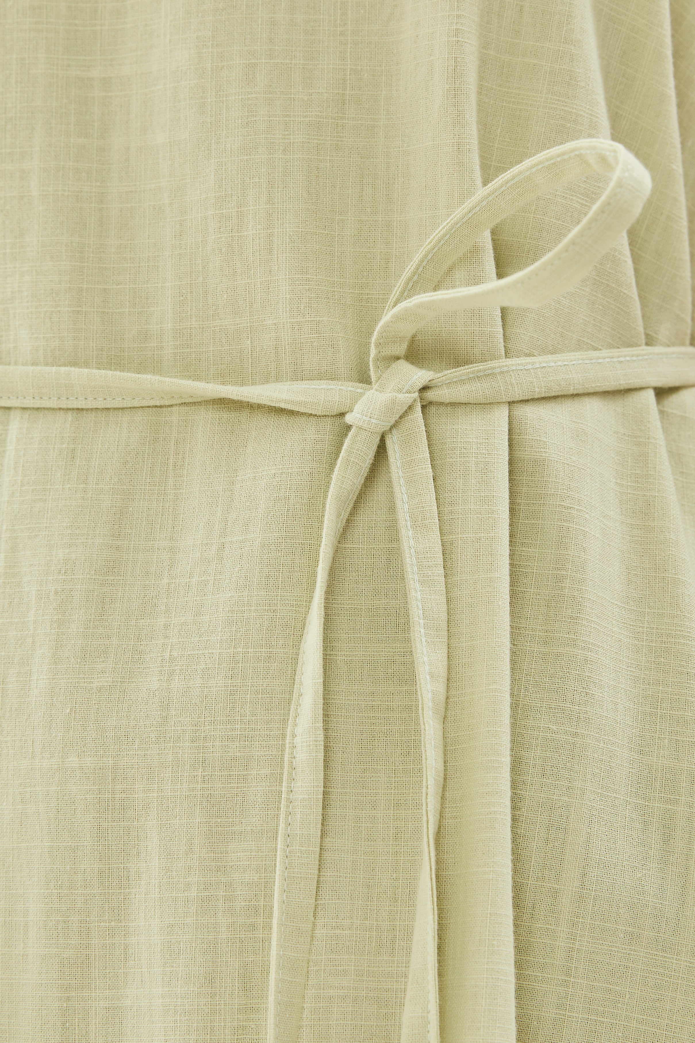 Linen Tiered Dress in Soft Green