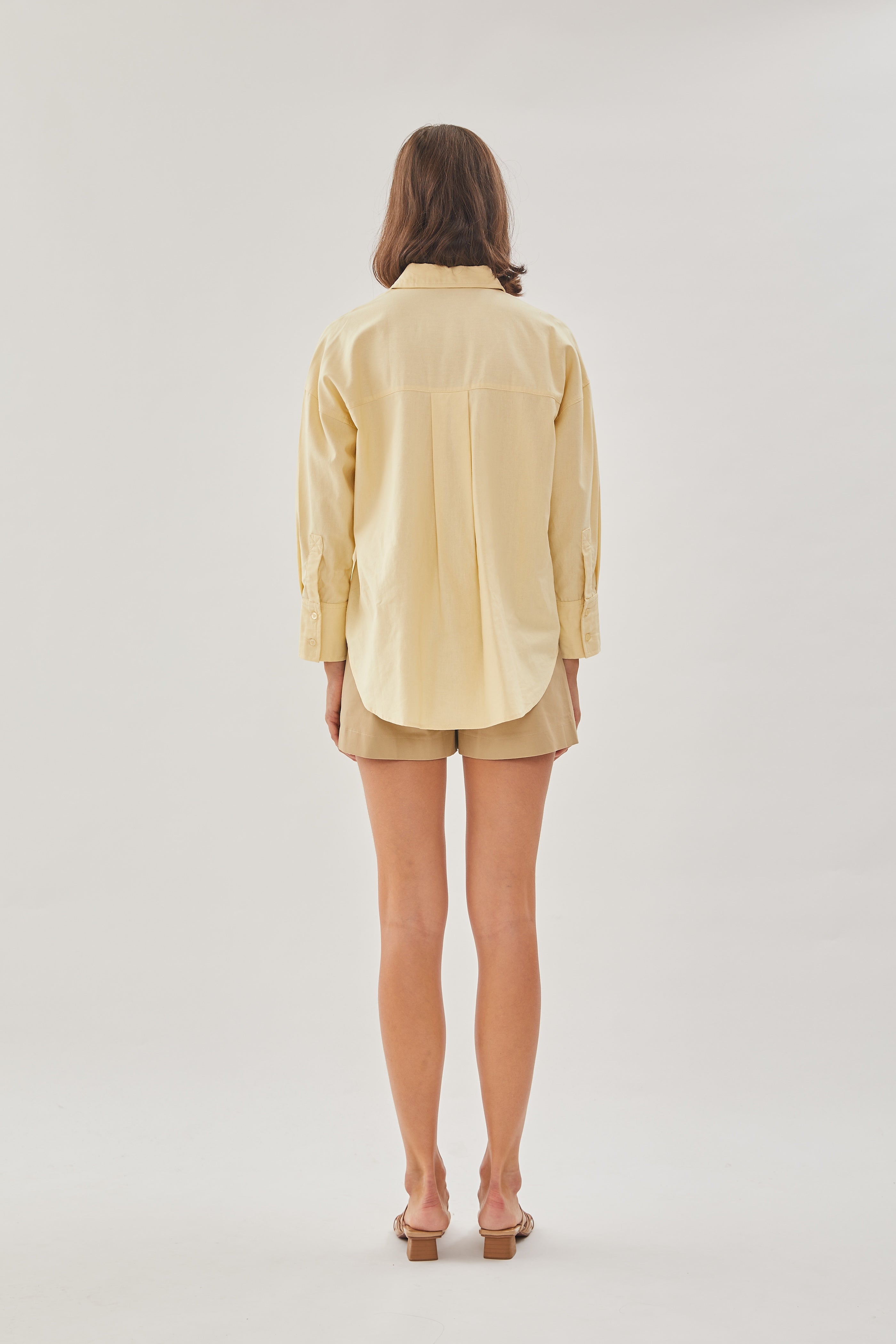 Classic Linen Shirt in Soft Yellow